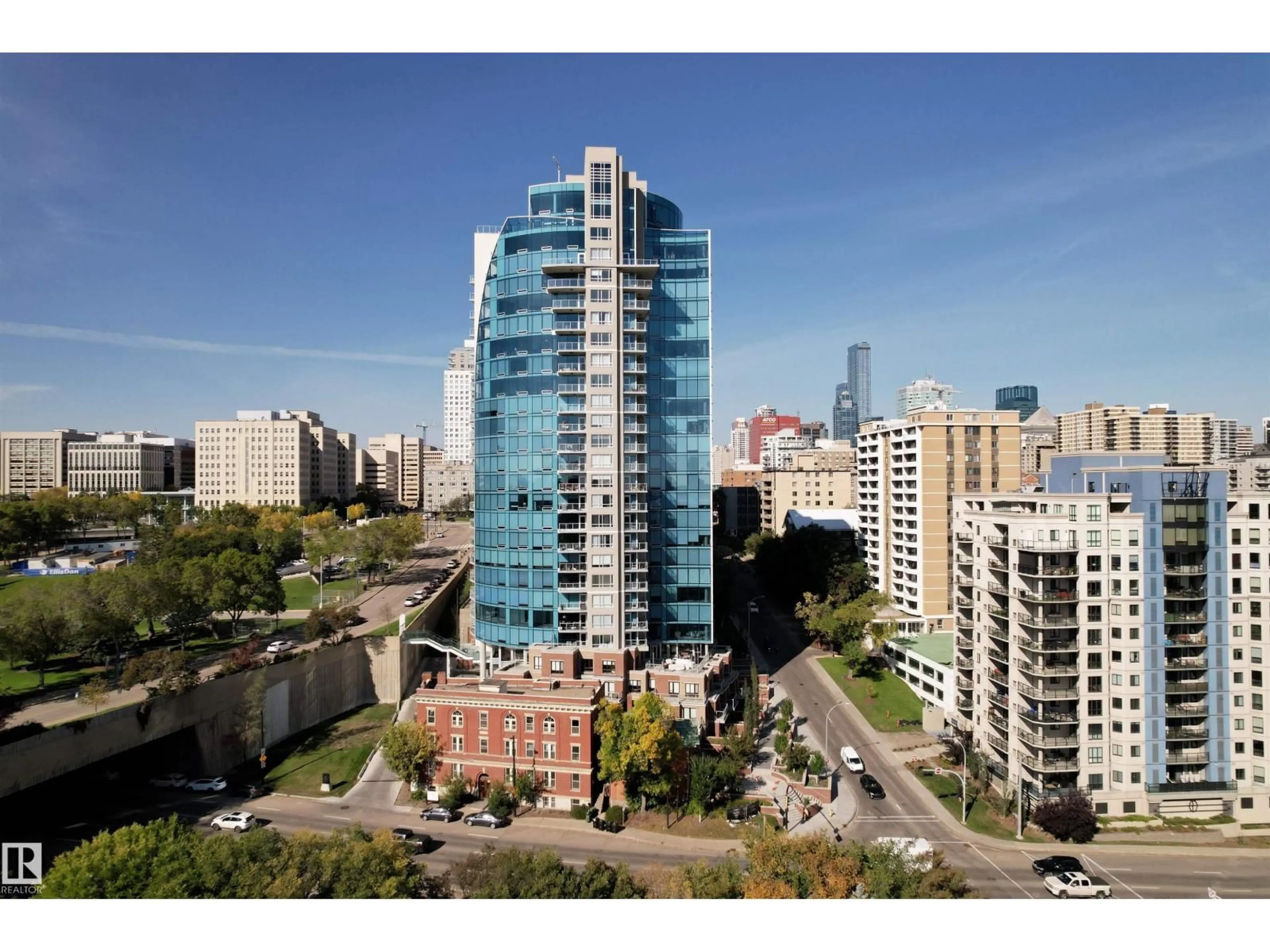 A pic from outside/outdoor area/front of a property/back of a property/a pic from drone, city buildings view from balcony for #1104 - 9720 106 ST, Edmonton Alberta T5K0K8