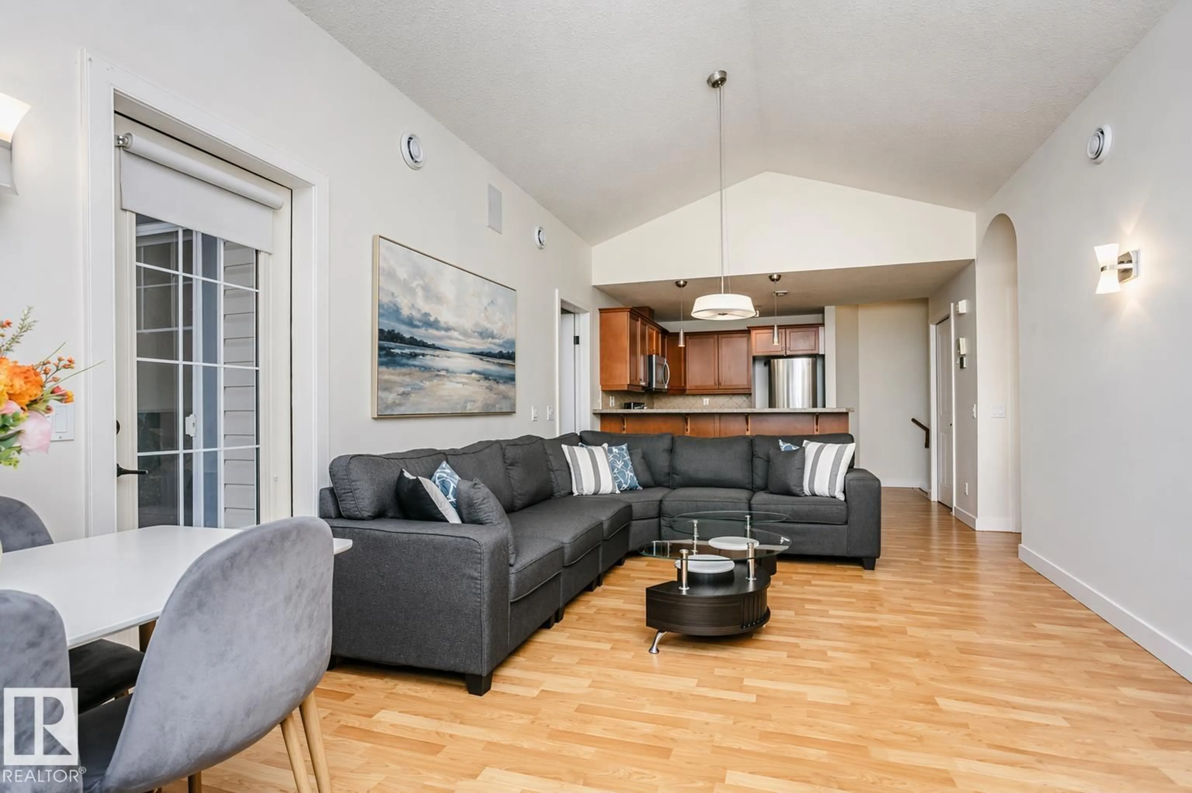 Living room with furniture, unknown for 19 2565 HANNA CR NW, Edmonton Alberta T6R0M4
