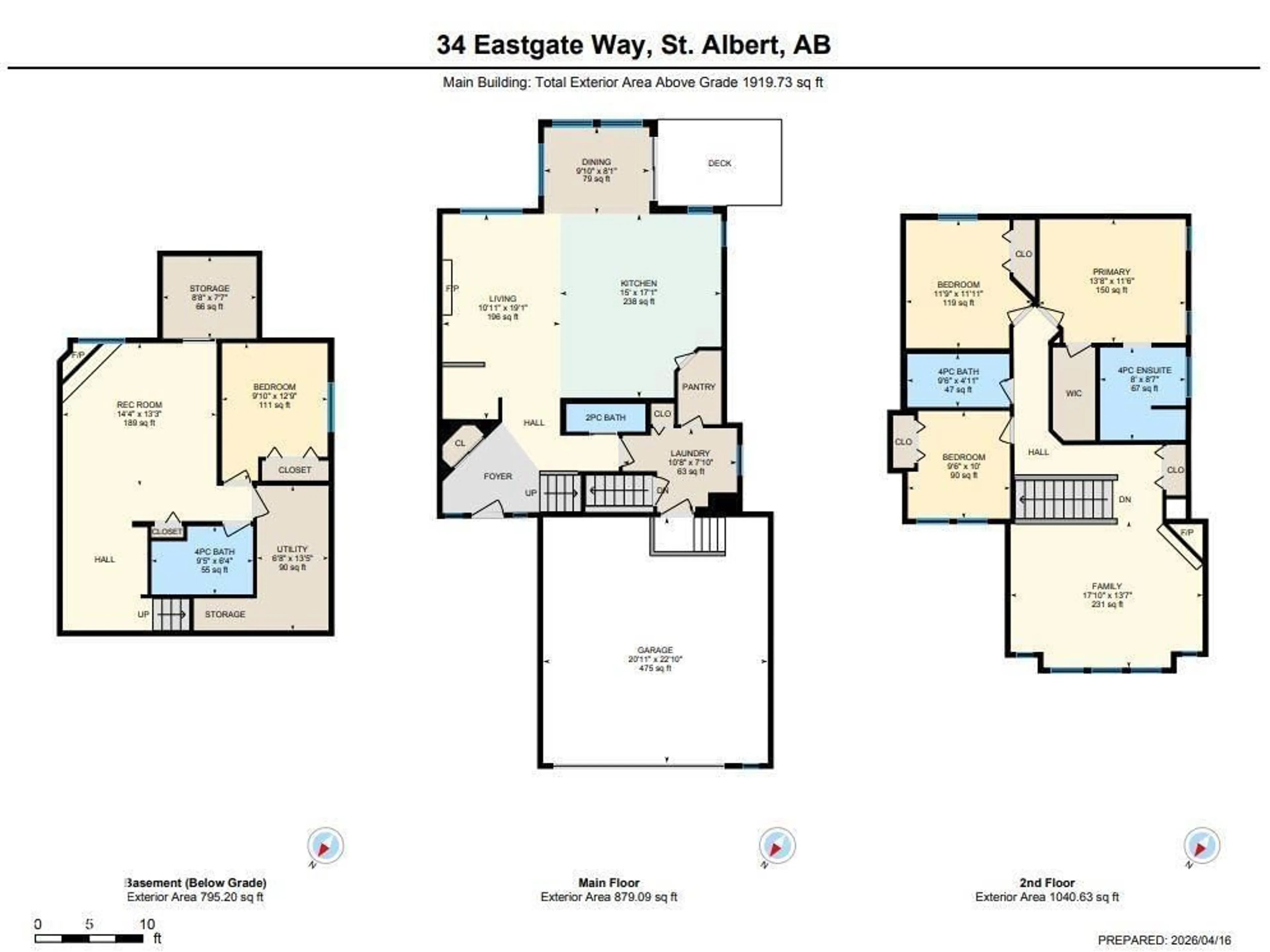 Floor plan for 34 EASTGATE WY, St. Albert Alberta T8N7K1