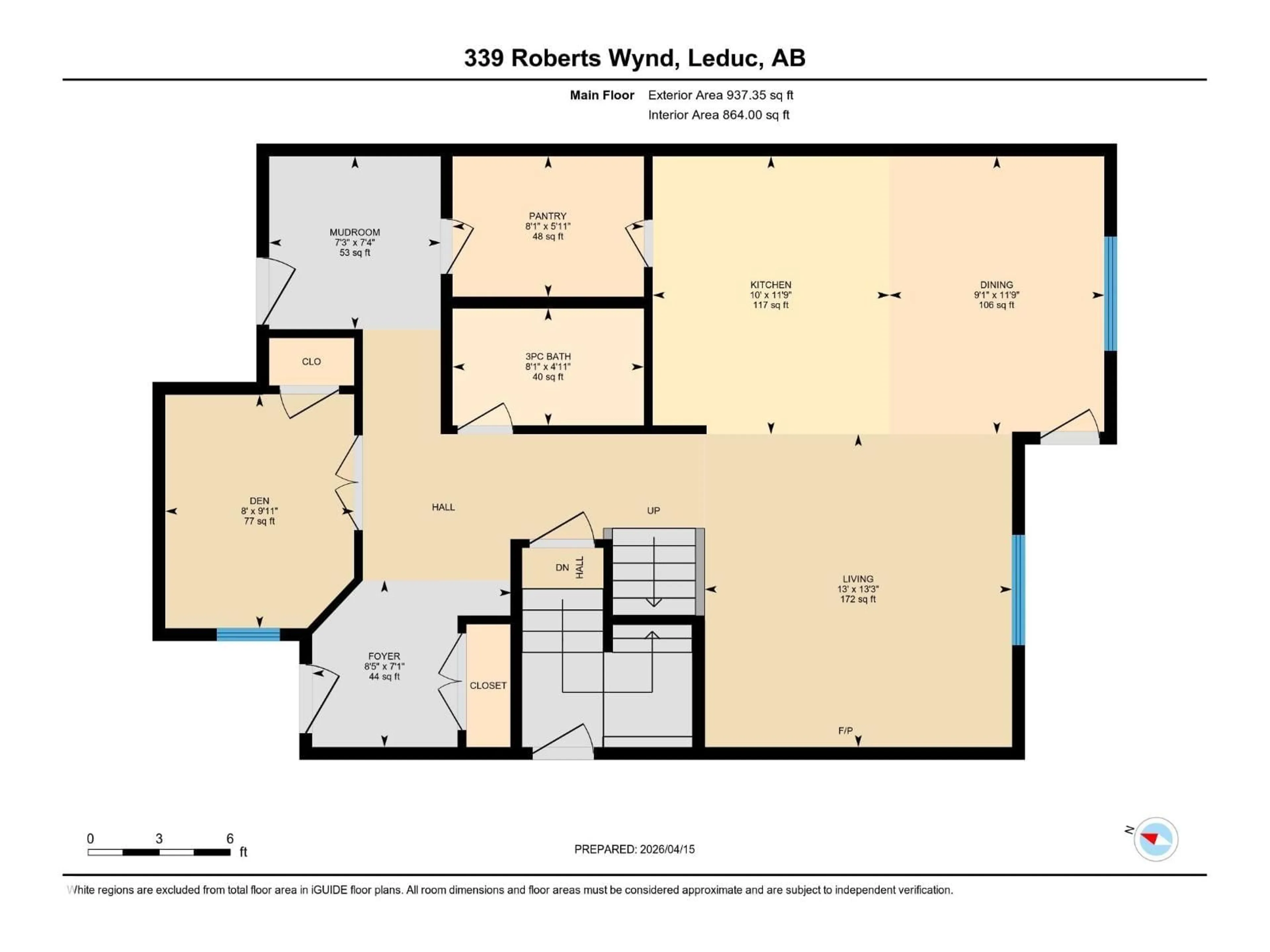 Floor plan for 339 ROBERTS WD, Leduc Alberta T9E1P8