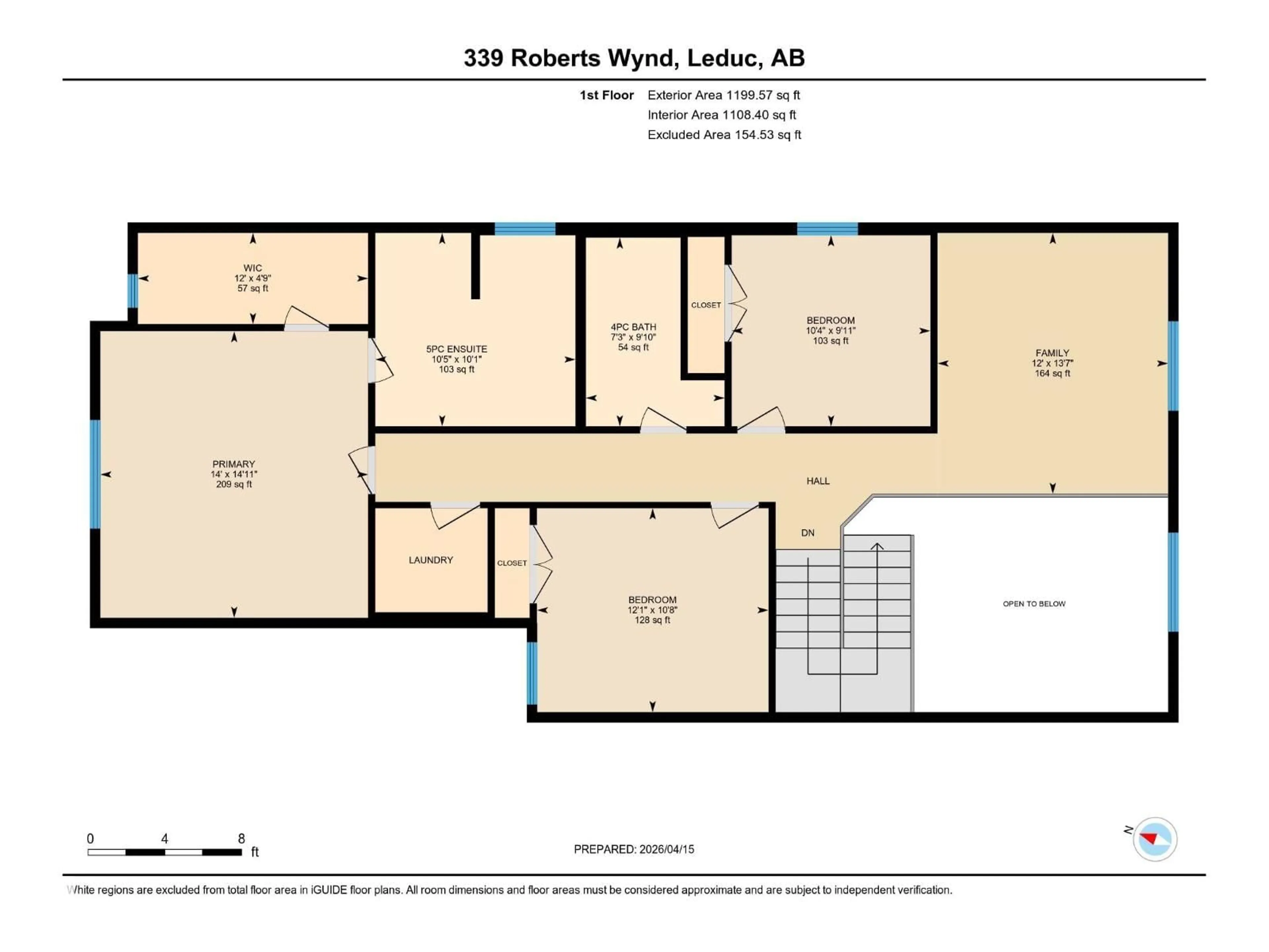 Floor plan for 339 ROBERTS WD, Leduc Alberta T9E1P8