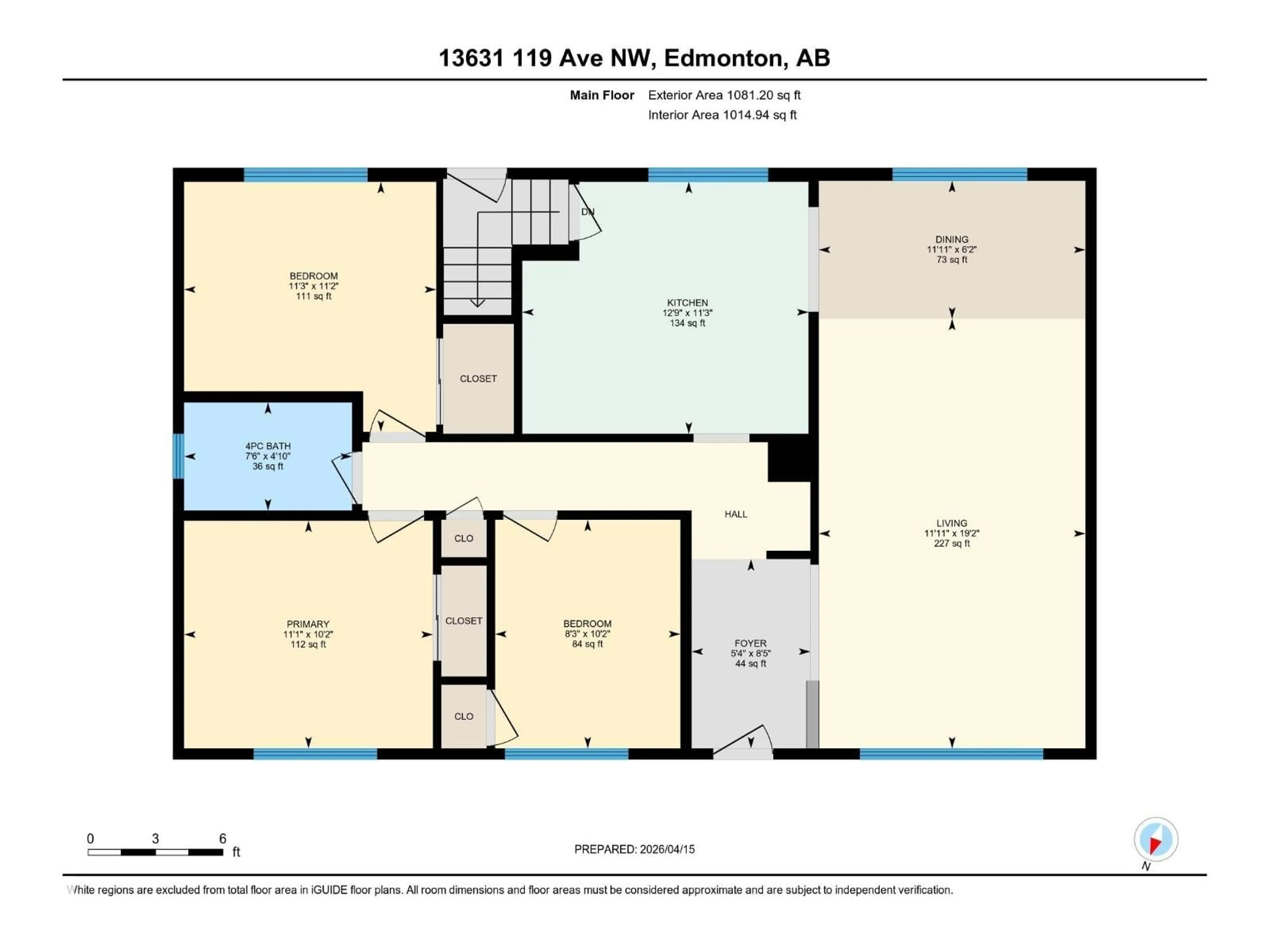 Floor plan for 13631 119 AV, Edmonton Alberta T5L2N5