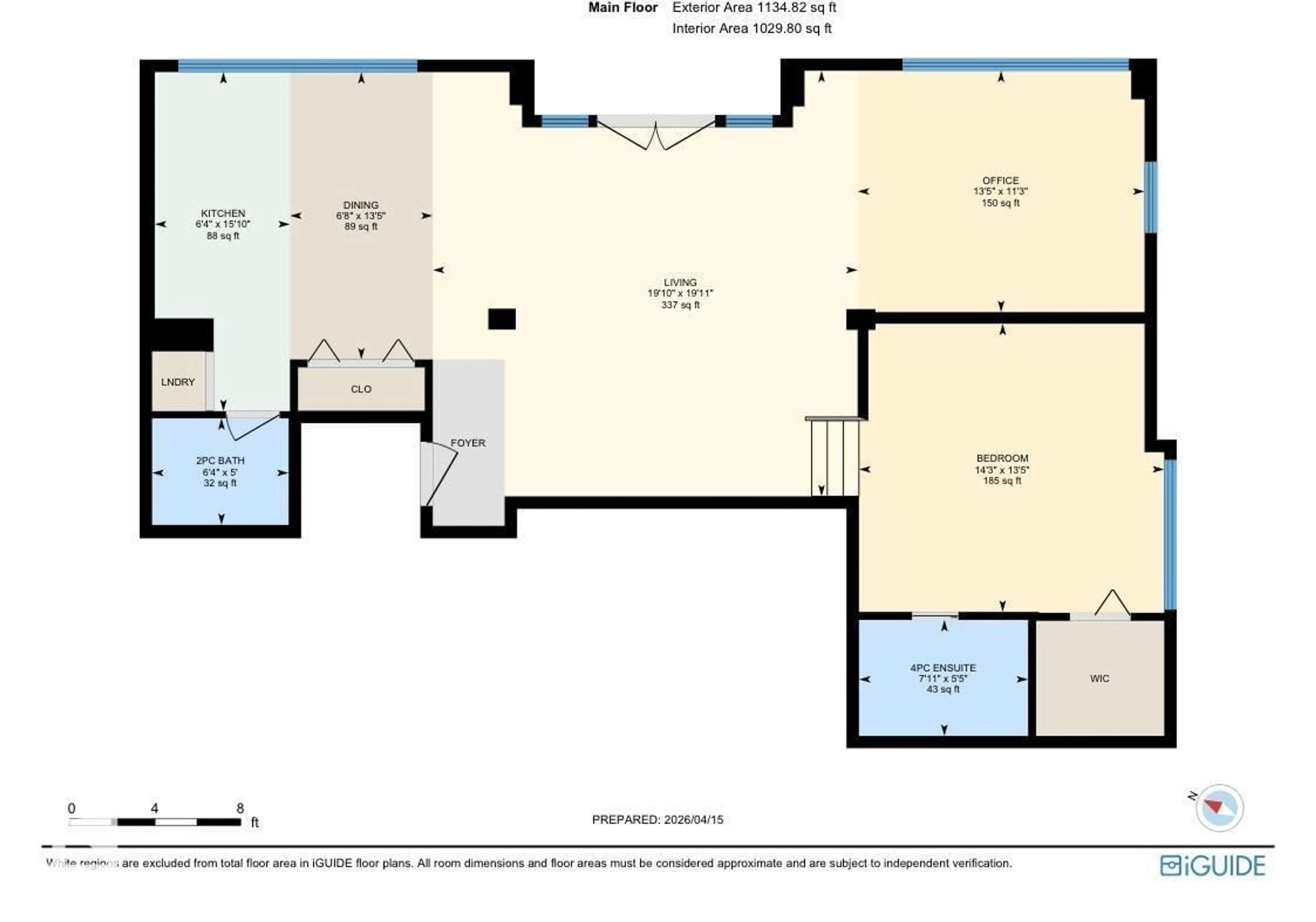 Floor plan for 301 - 10330 104 ST NW, Edmonton Alberta T5J1C2