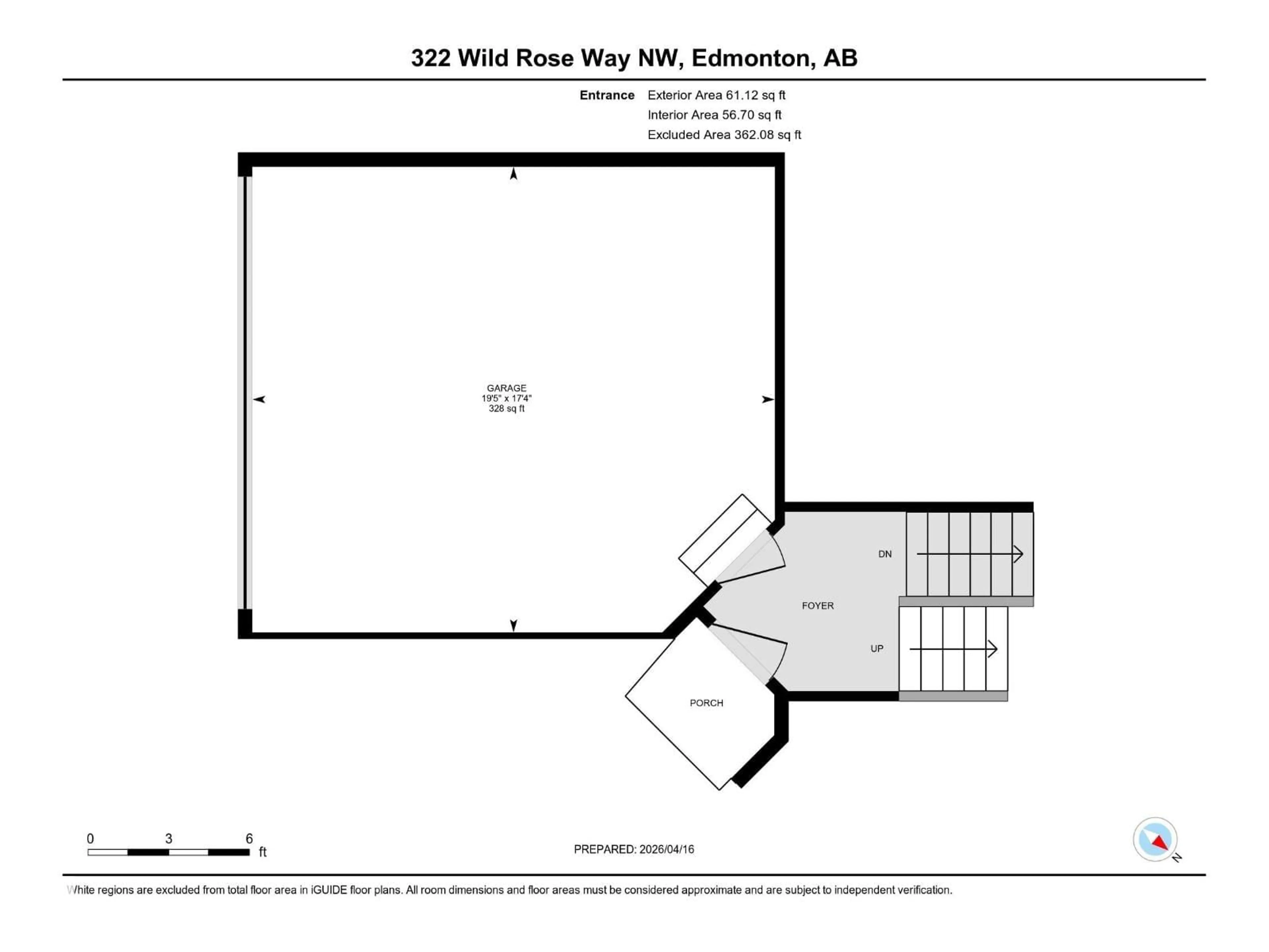 Floor plan for 322 WILD ROSE WY, Edmonton Alberta T6T1M7