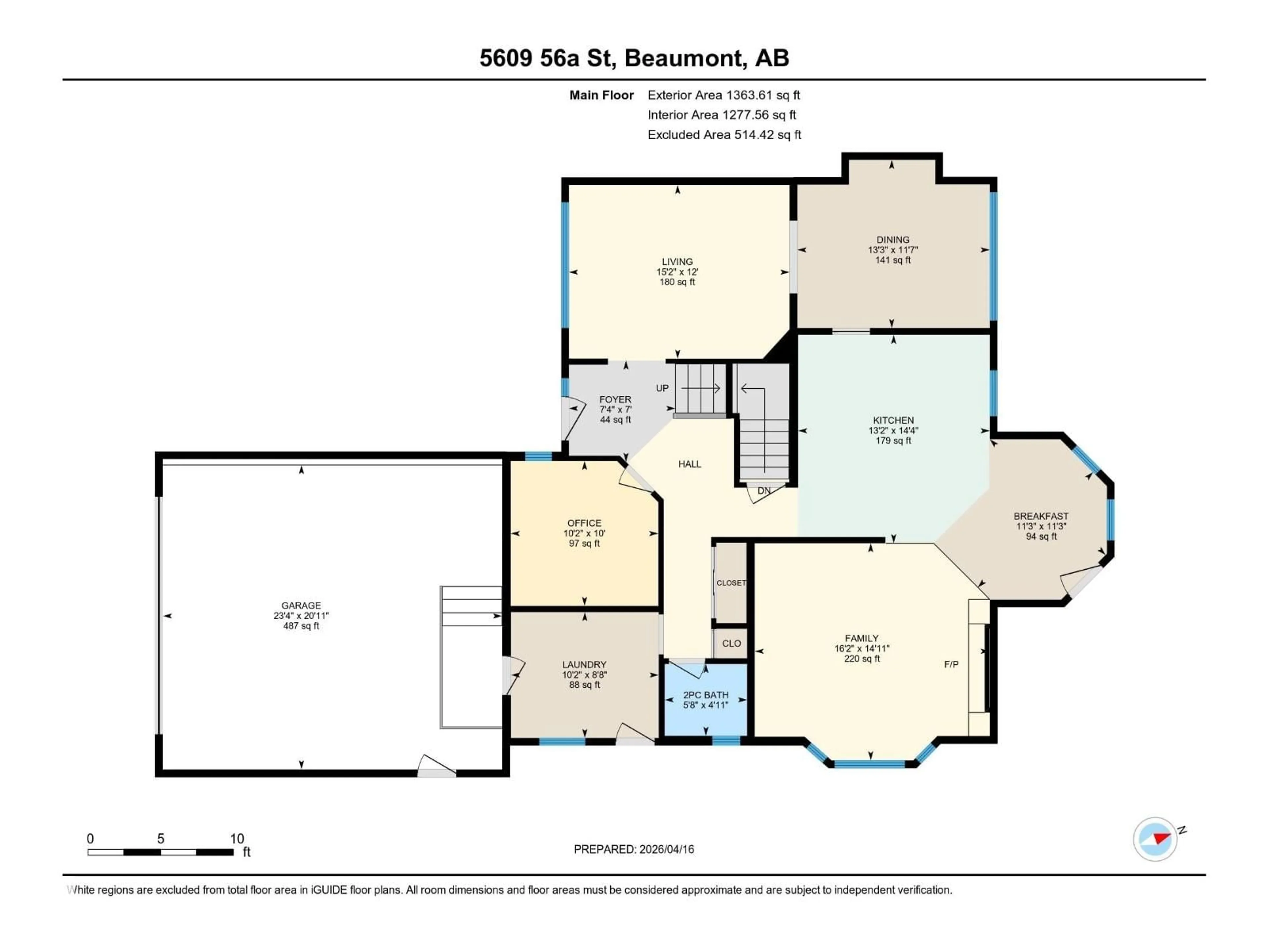 Floor plan for 5609 56A ST, Beaumont Alberta T4X1A7