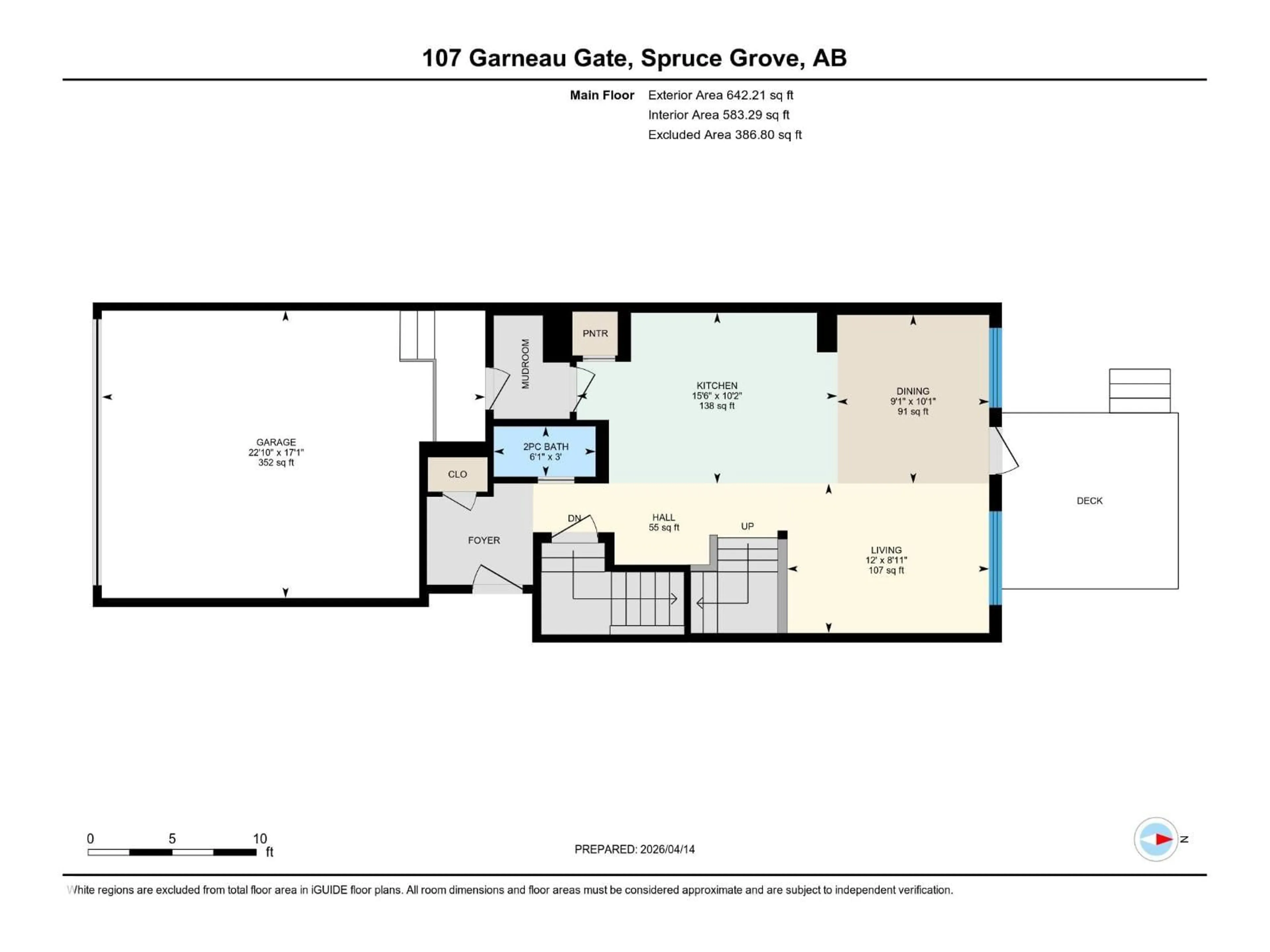 Floor plan for 107 GARNEAU GA, Spruce Grove Alberta T7X0M6