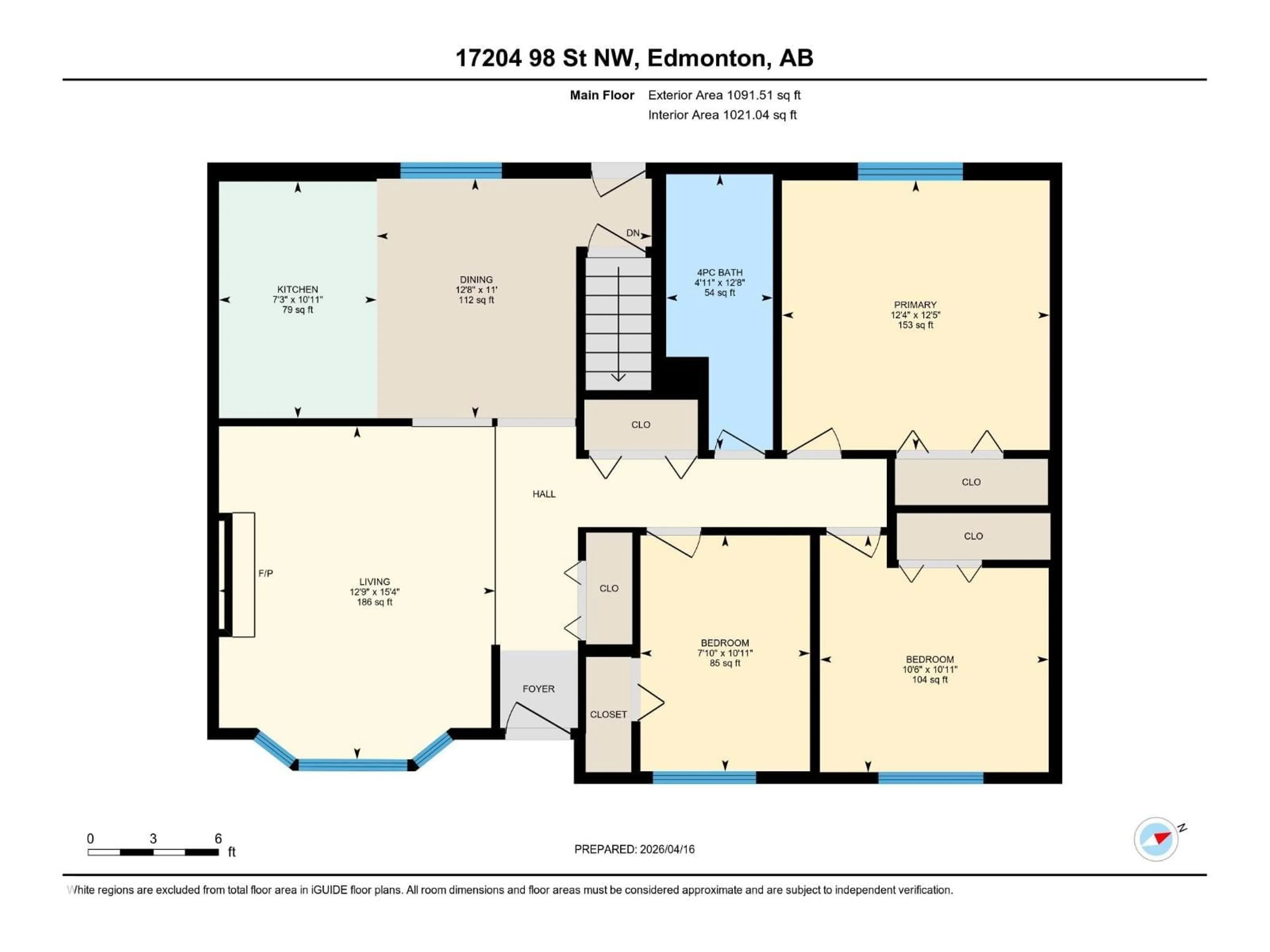 Floor plan for 17204 98 ST, Edmonton Alberta T5X3Y3