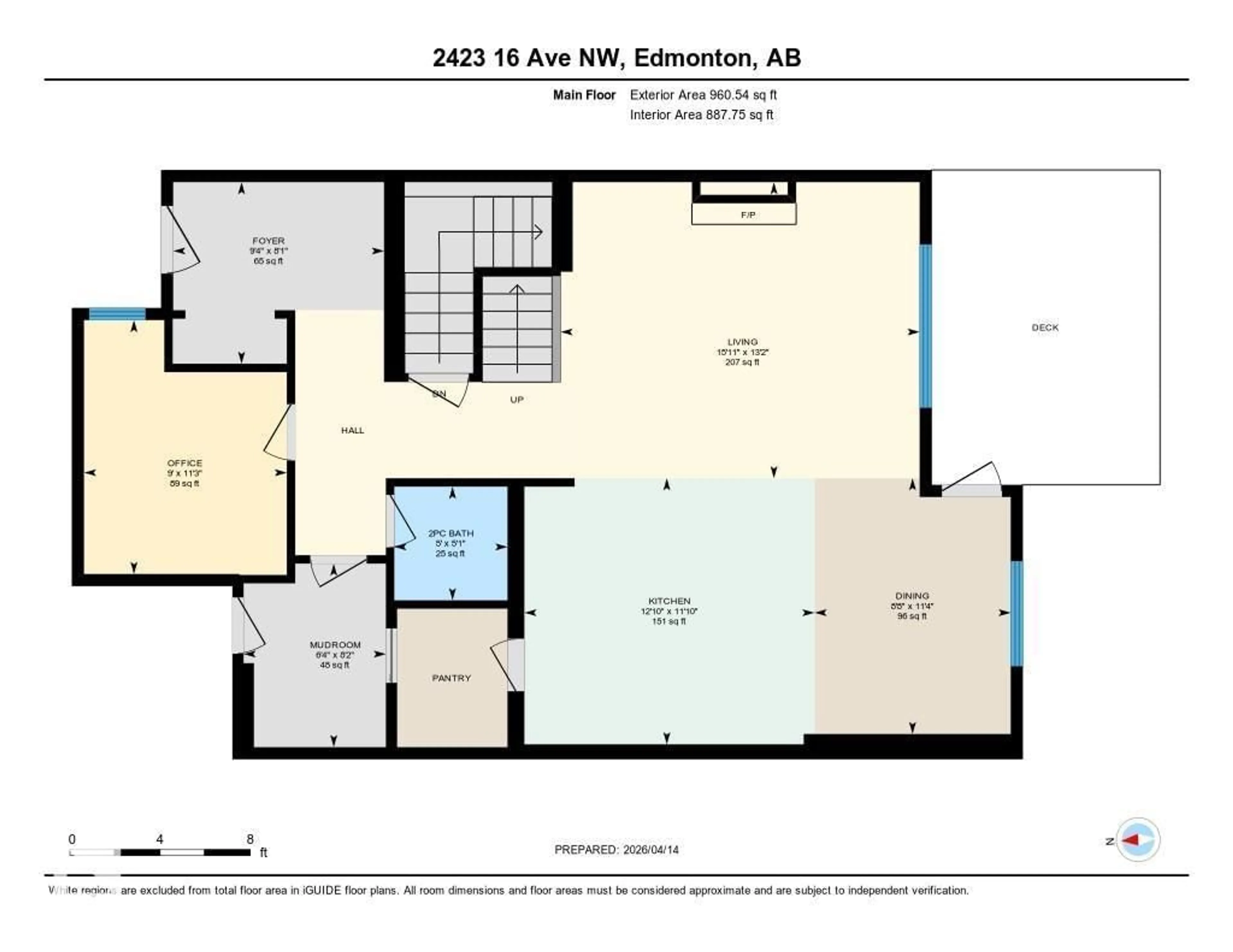 Floor plan for 2423 16 AV, Edmonton Alberta T6T2H5