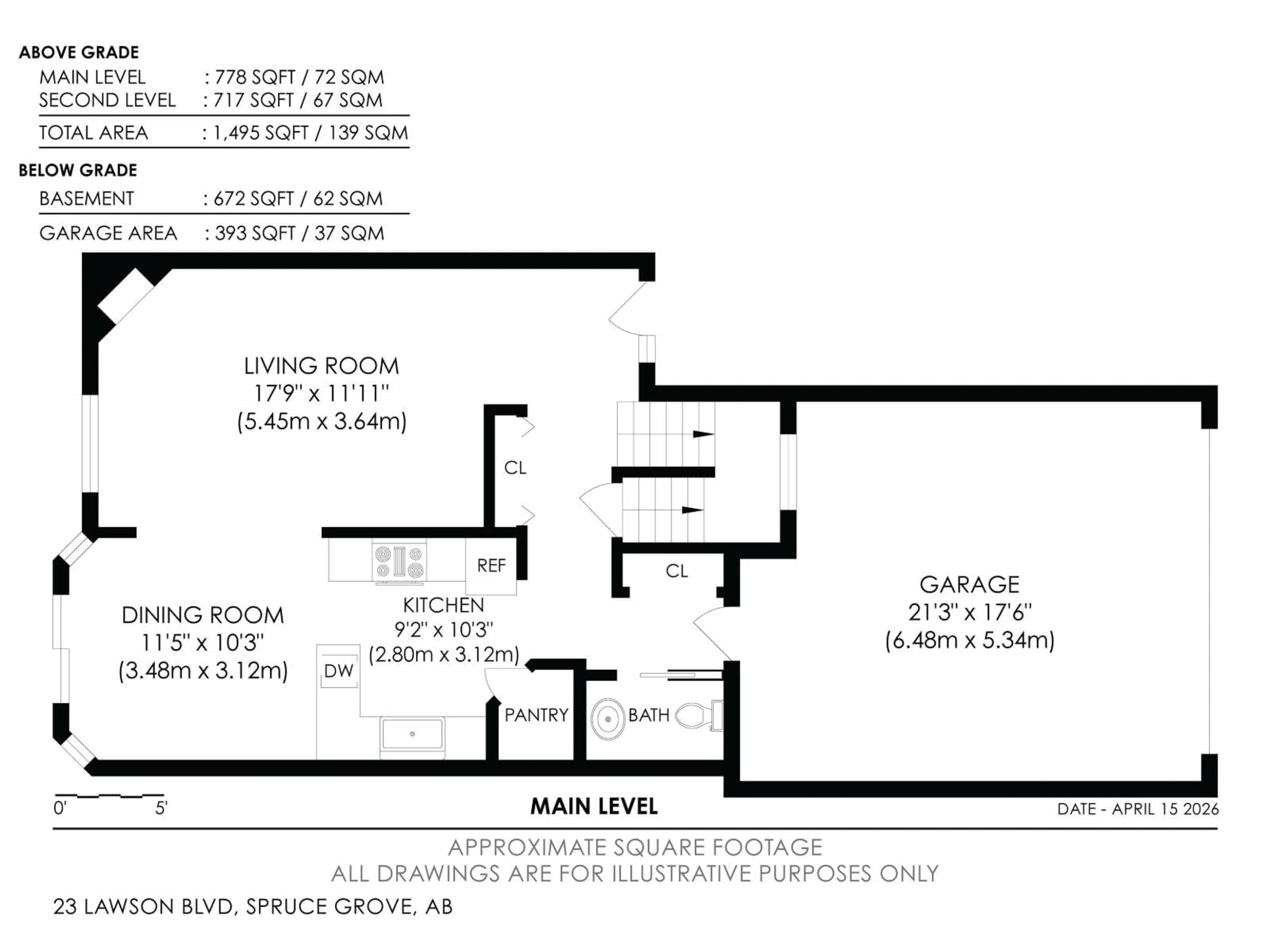 Floor plan for 23 LAWSON BV, Spruce Grove Alberta T7X4P1