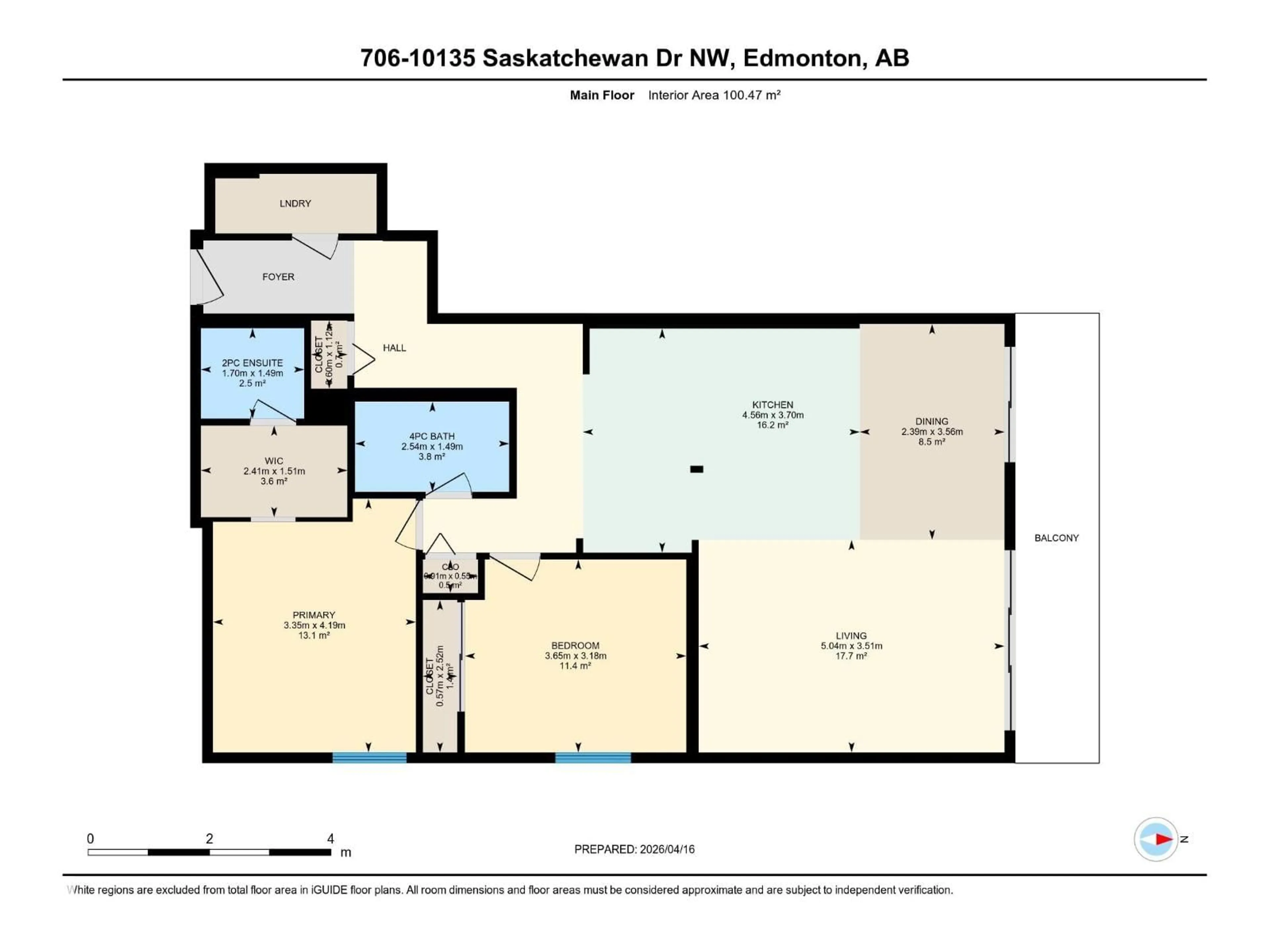 Floor plan for 706 - 10135 SASKATCHEWAN DR, Edmonton Alberta T6E4Y9