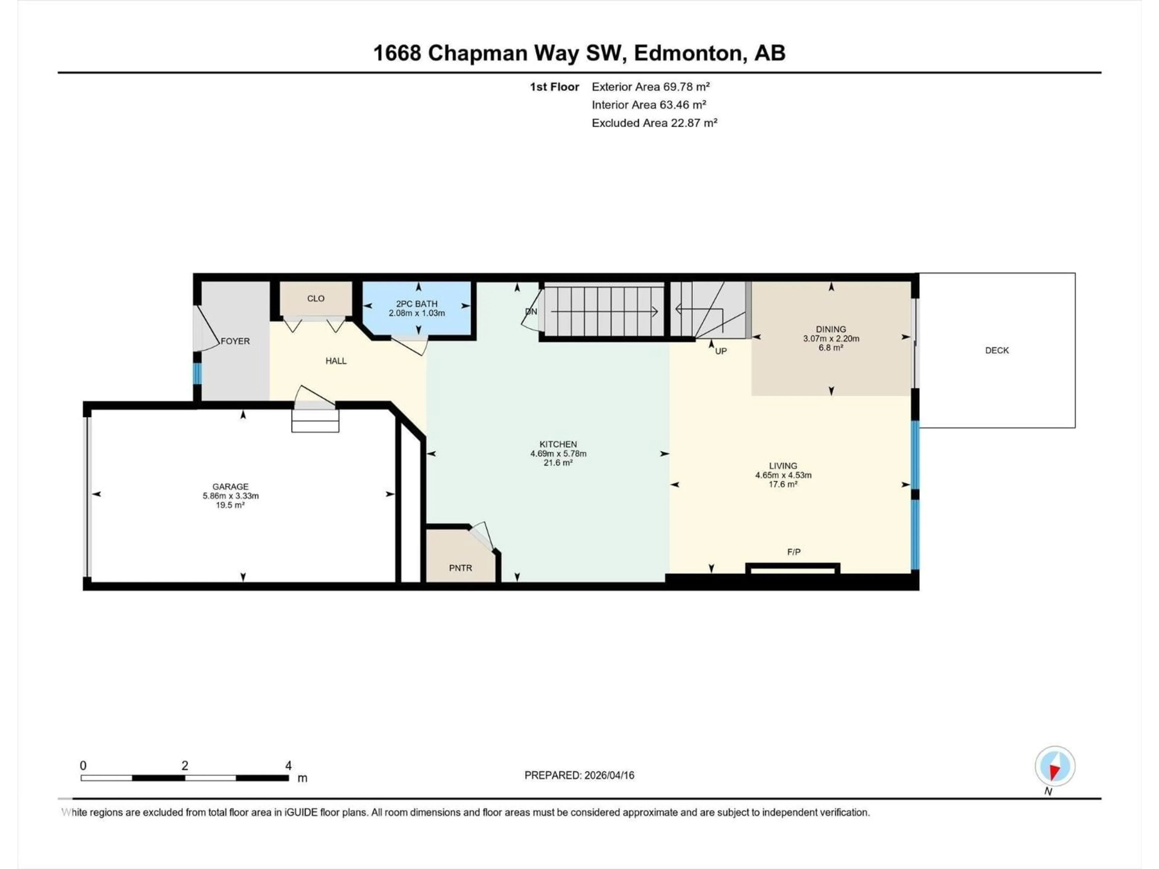 Floor plan for 1668 CHAPMAN WY, Edmonton Alberta T6W0Y5