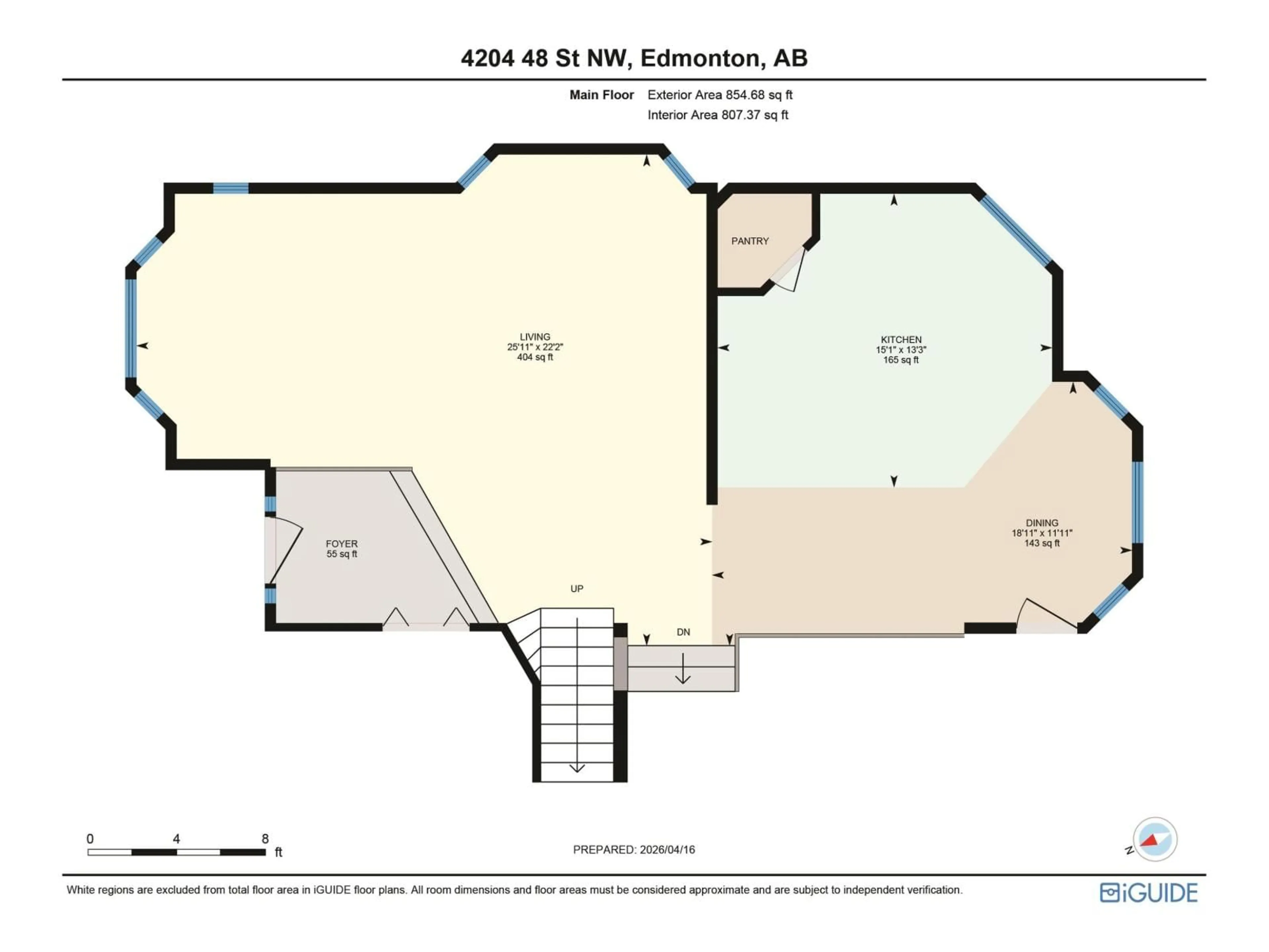 Floor plan for 4204 48 ST, Edmonton Alberta T6L6J5