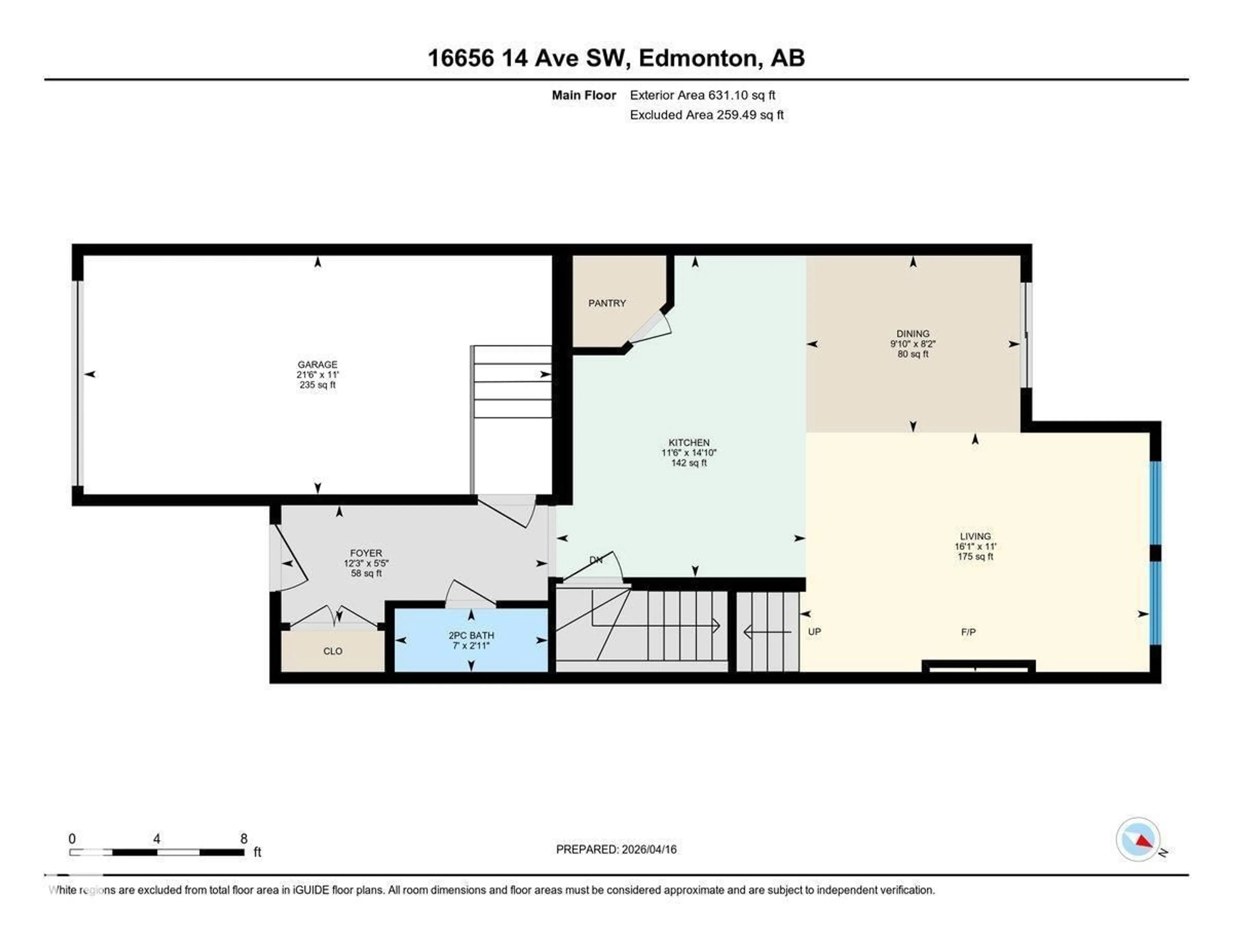 Floor plan for SW - 16656 14 AV, Edmonton Alberta T6W3C3