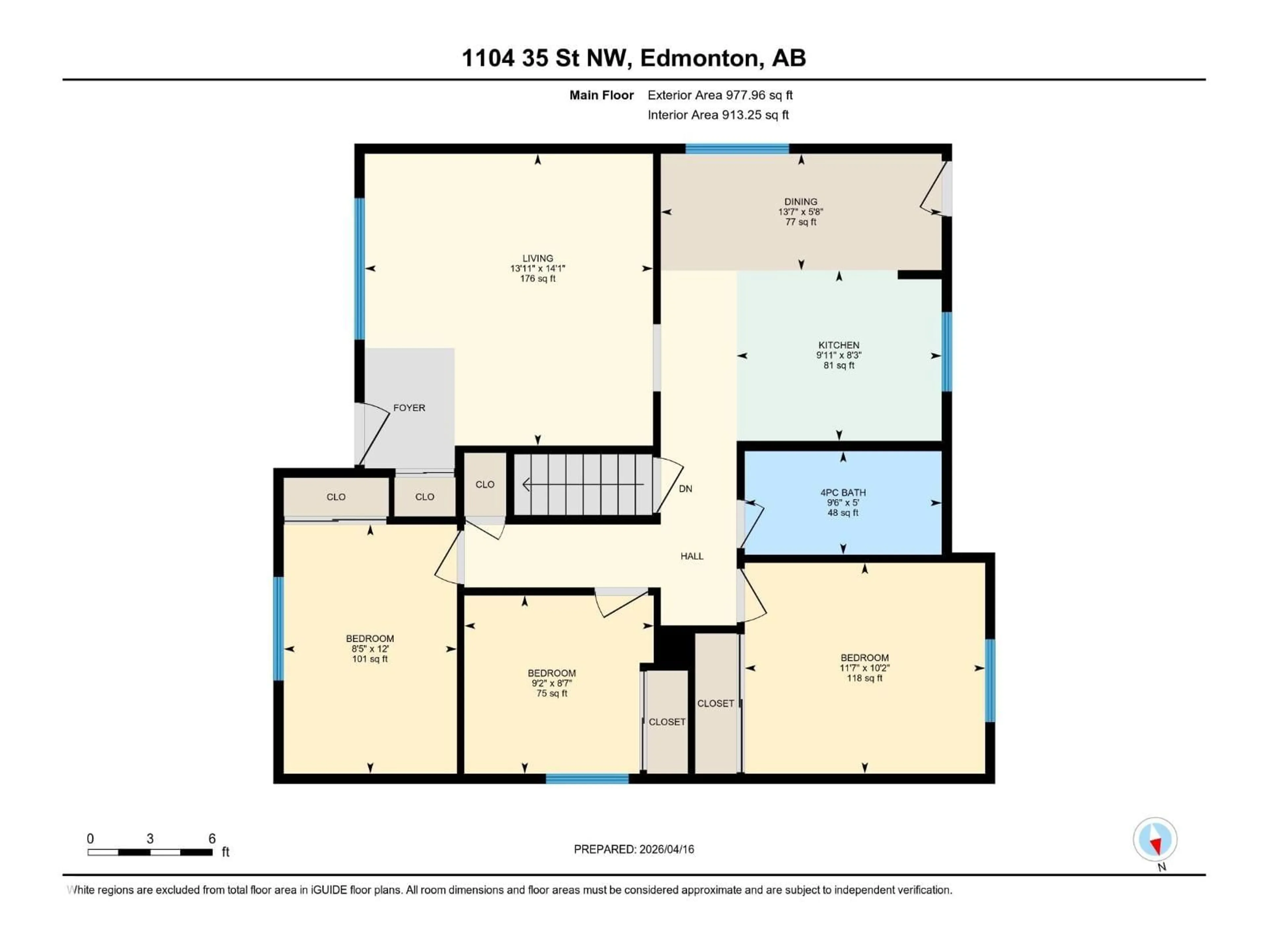 Floor plan for NW - 1104 35 ST, Edmonton Alberta T6L3E7