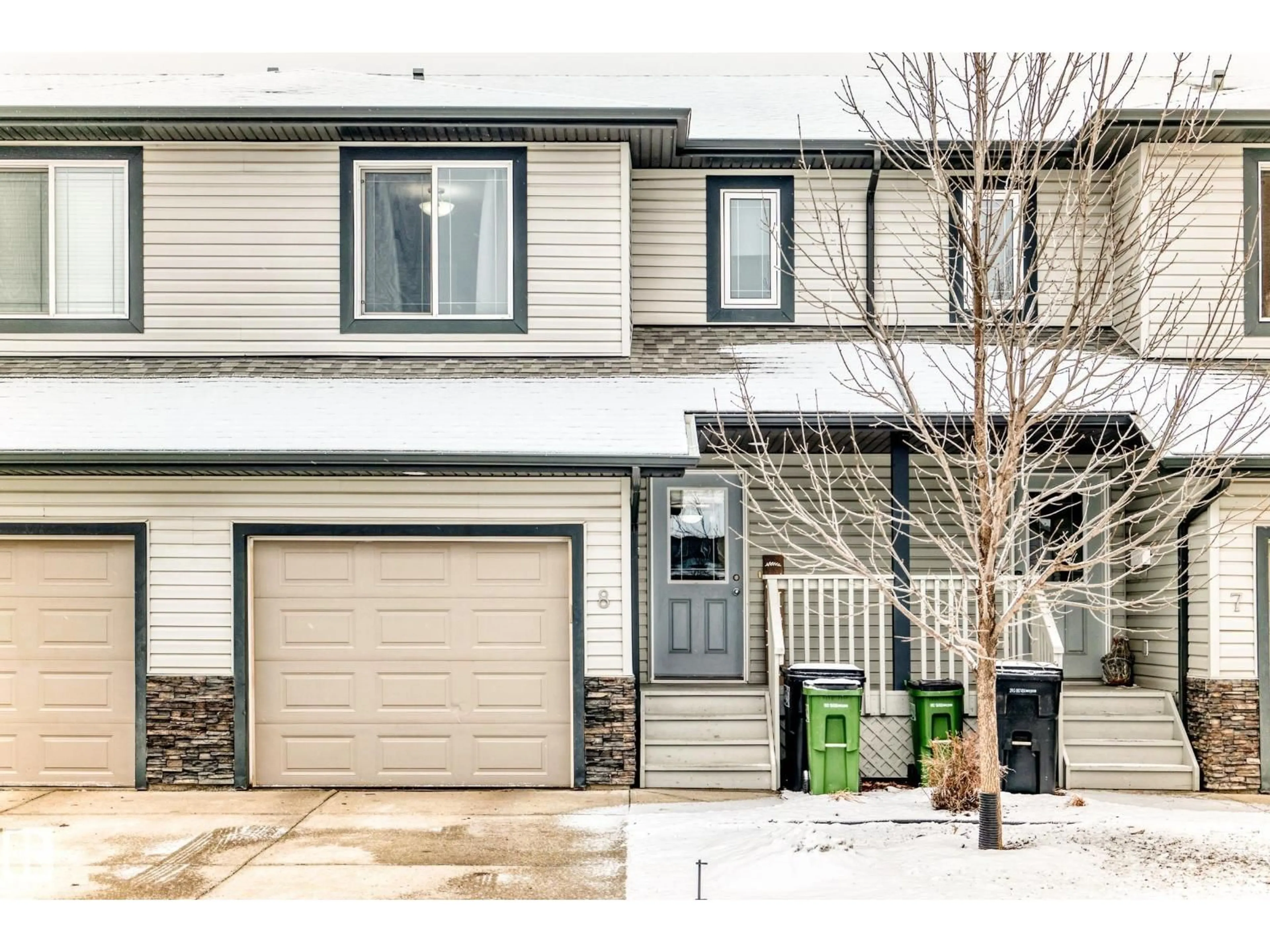 Home with vinyl exterior material, street for 8 - 13838 166AVE NW, Edmonton Alberta T6V0K3