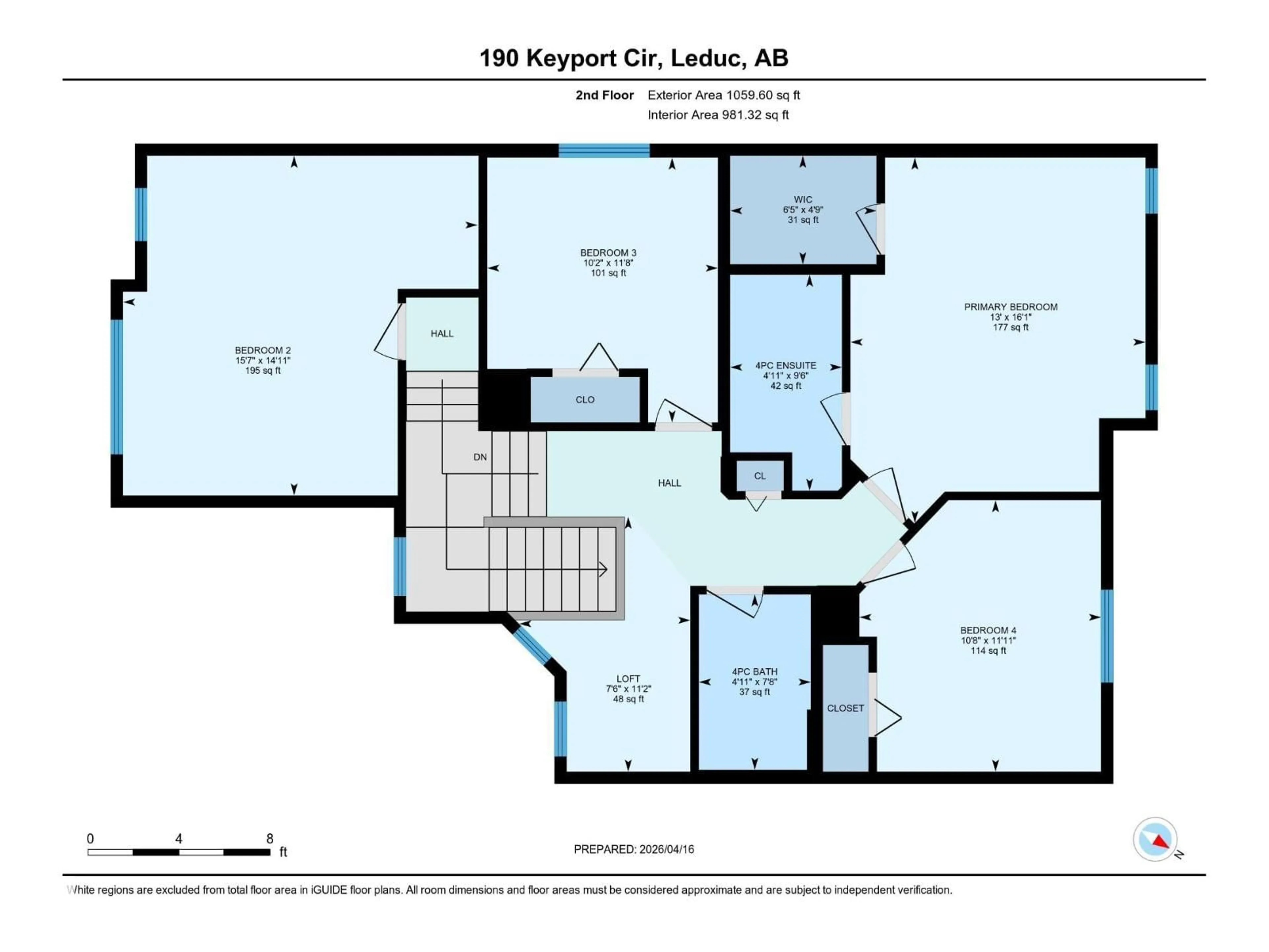 Floor plan for 190 KEYPORT CI, Leduc Alberta T9E0J3