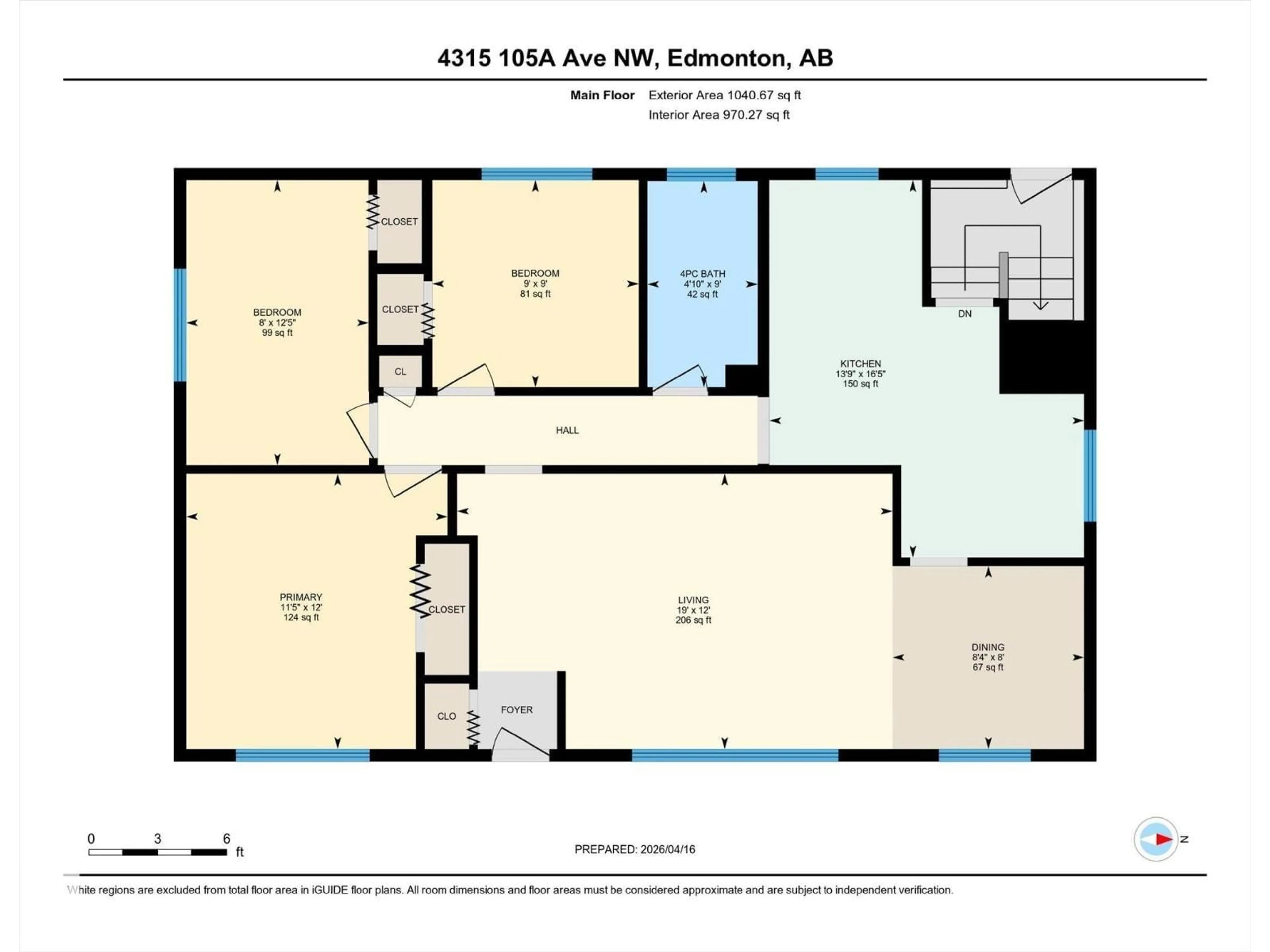 Floor plan for 4315 105A AV, Edmonton Alberta T6A1B7