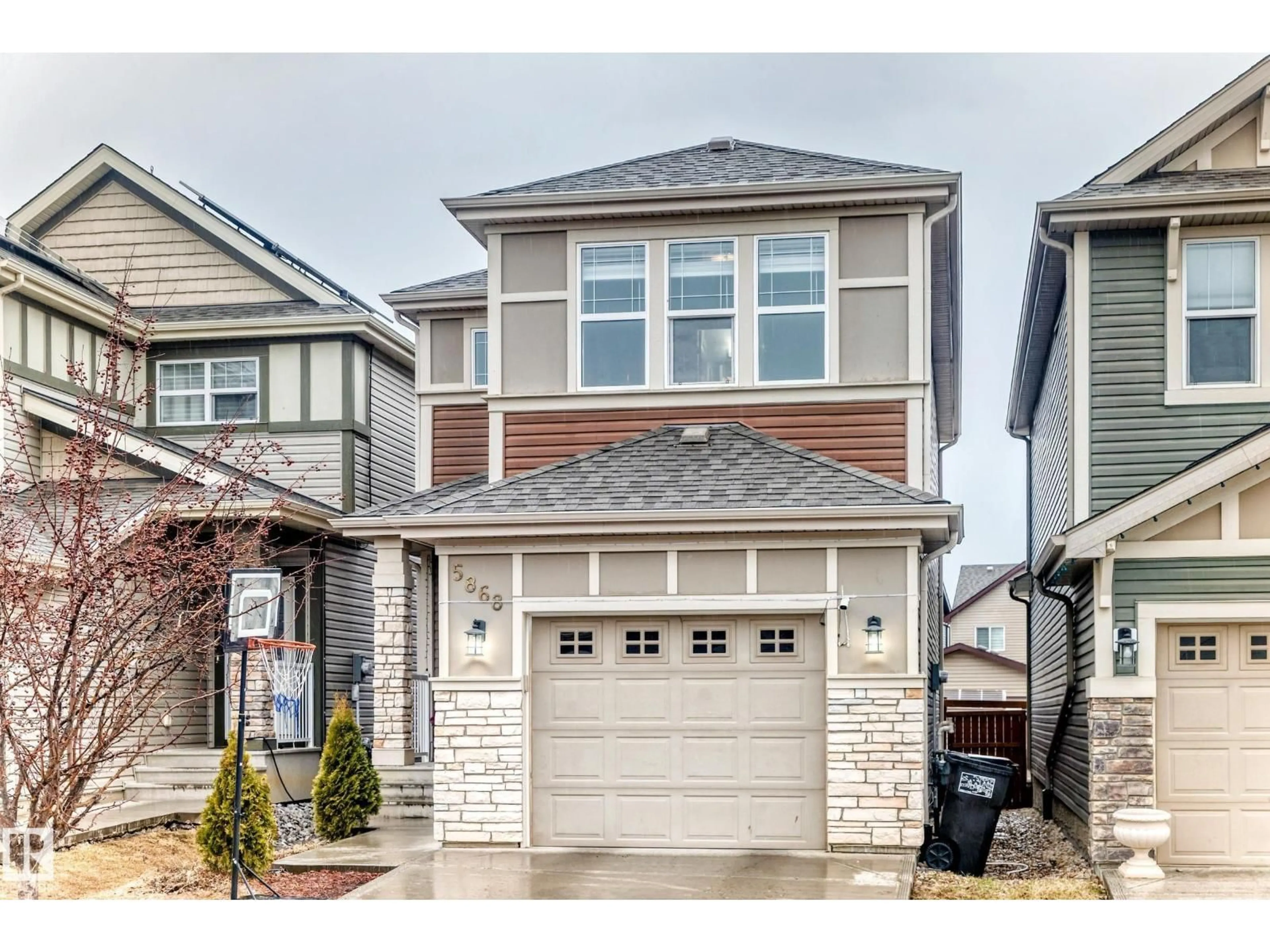 Home with vinyl exterior material, street for 5868 ANTHONY CR, Edmonton Alberta T6W3H4