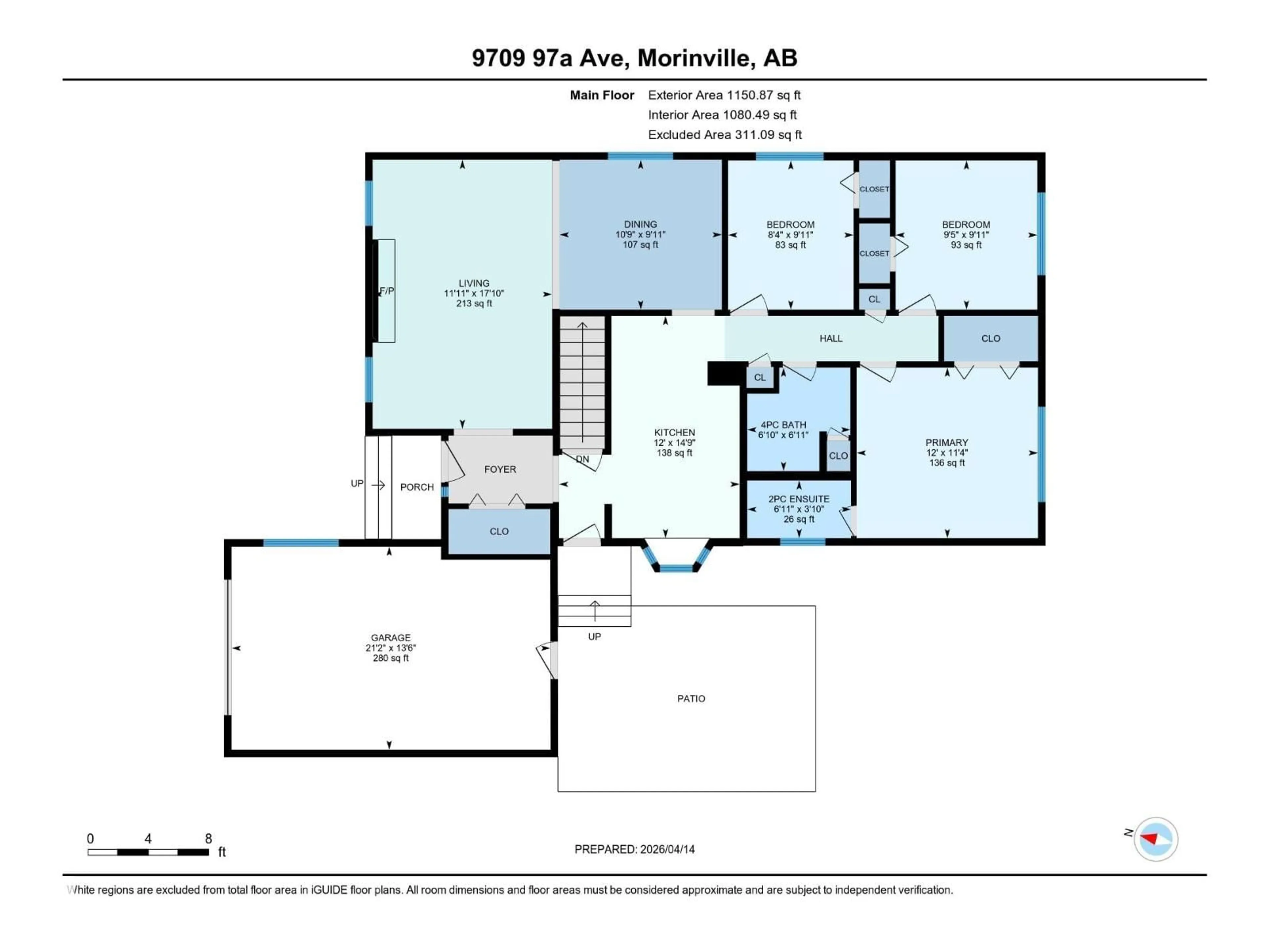 Floor plan for 9709 97A, Morinville Alberta T8R1G9