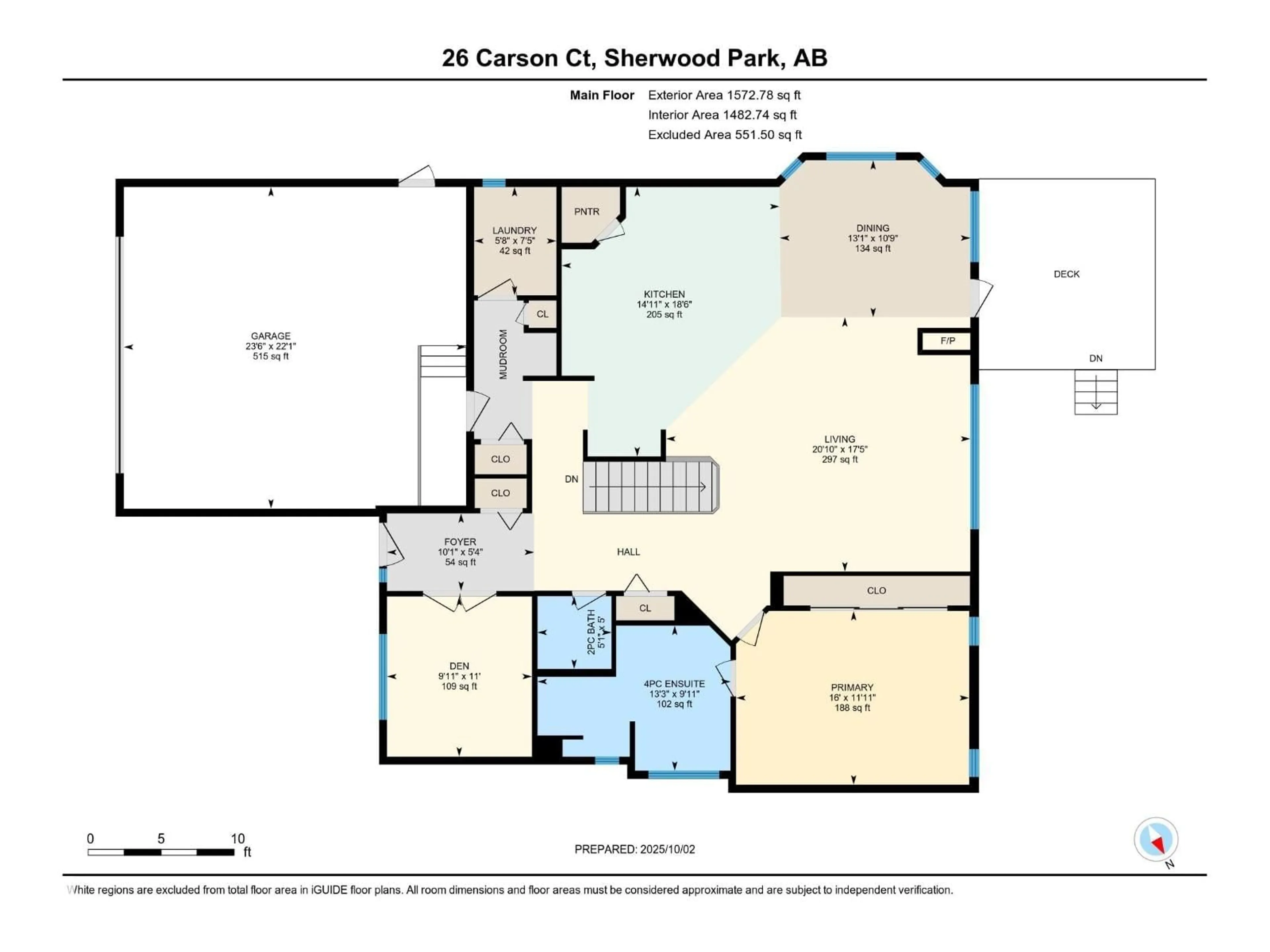 Floor plan for 26 CARSON CT, Sherwood Park Alberta T8H2G6