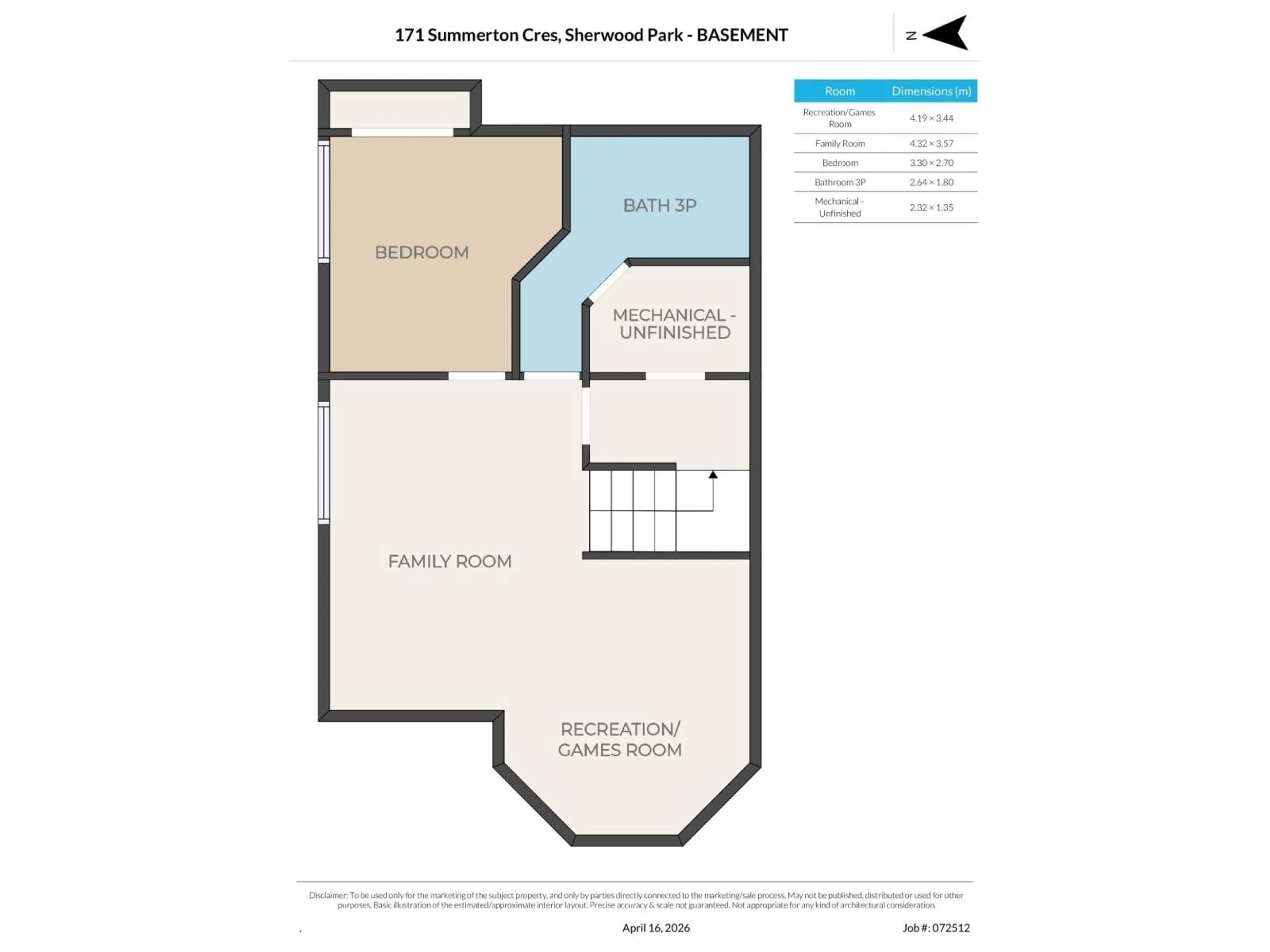 Floor plan for 171 SUMMERTON CR, Sherwood Park Alberta T8H2V6
