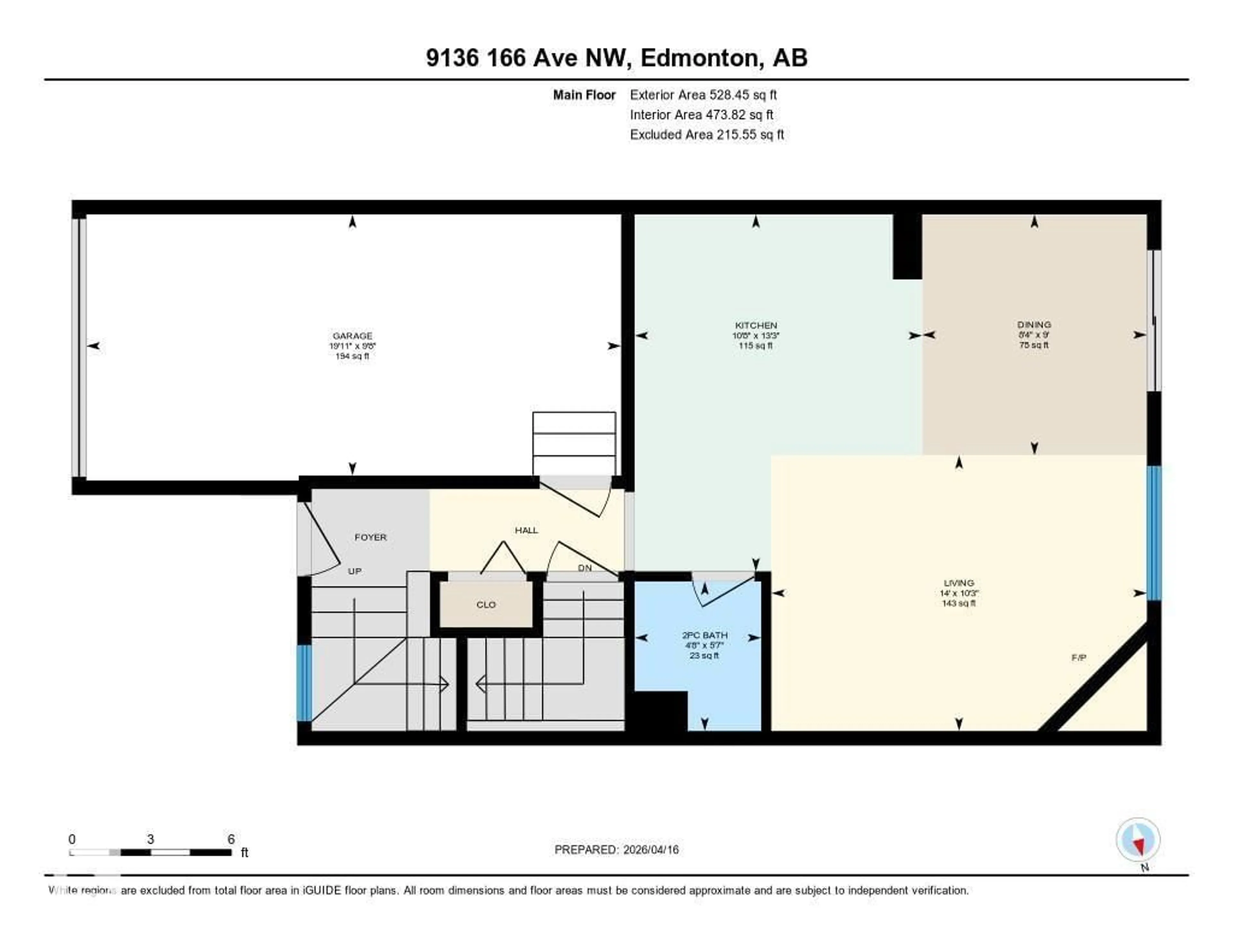Floor plan for 9136 166 AV, Edmonton Alberta T5Z3H4