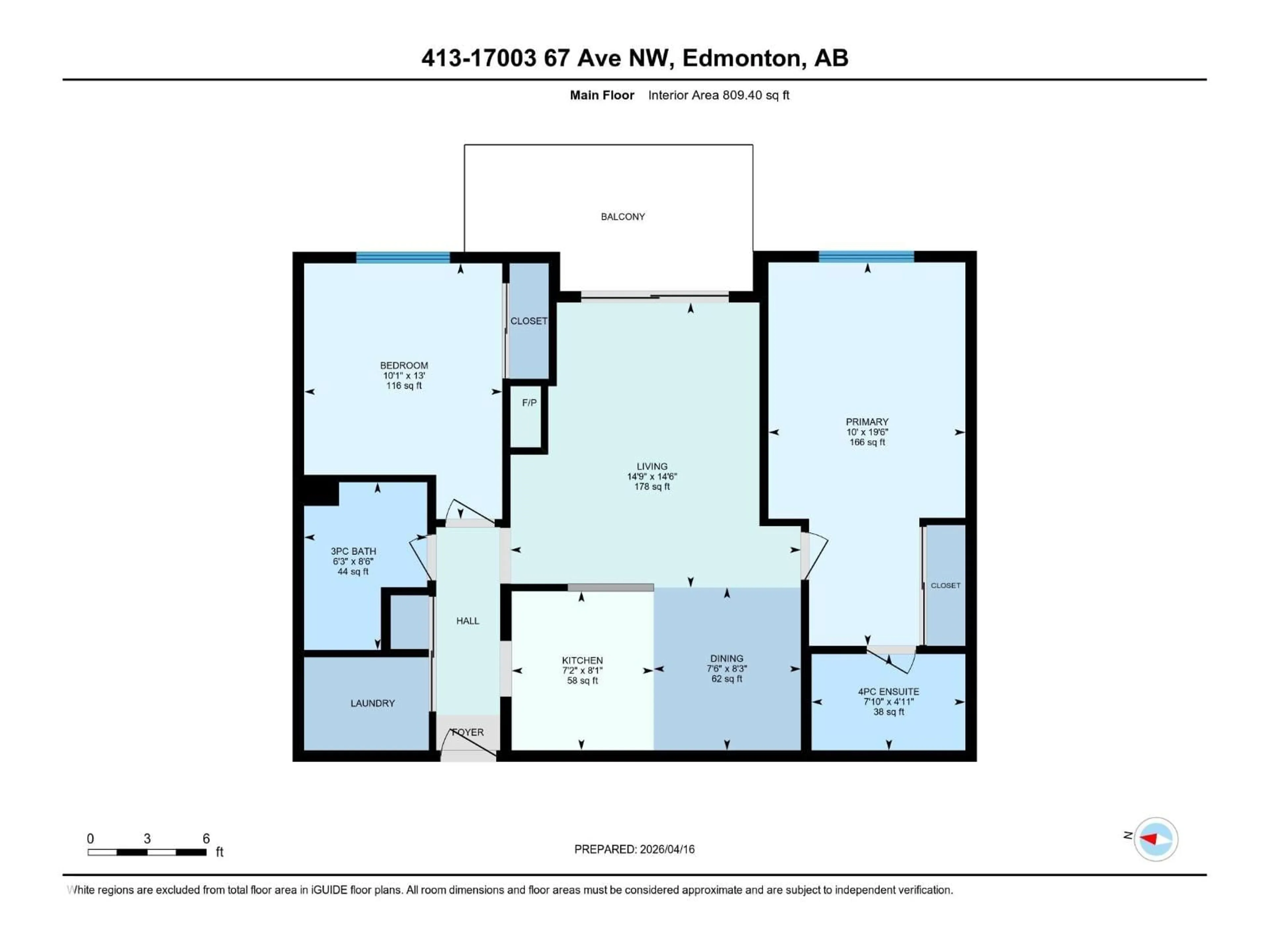 Floor plan for #413 - 17003 67 AV NW, Edmonton Alberta T5T6Y5