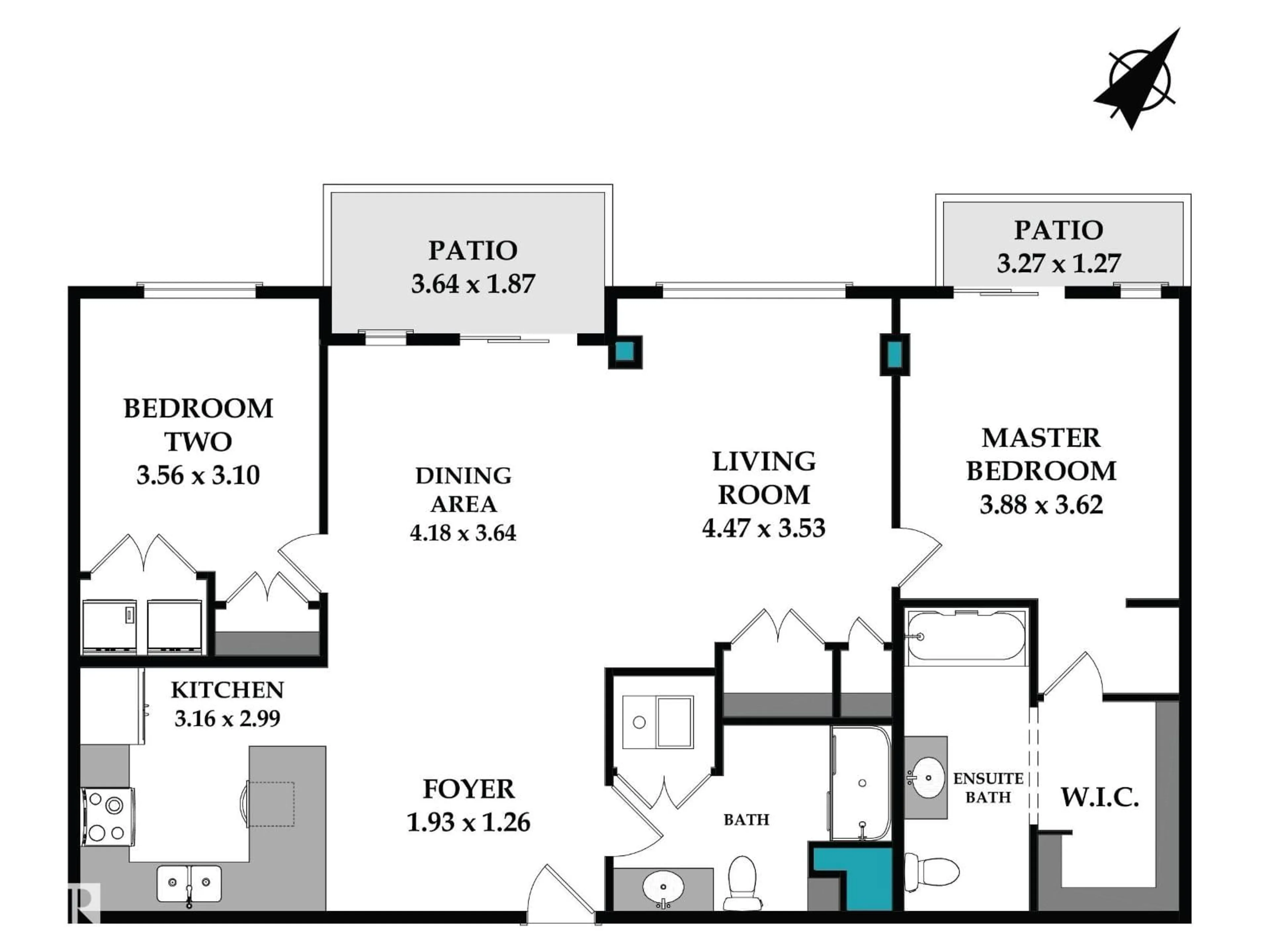 Floor plan for 404 - 2755 109 ST, Edmonton Alberta T6J5S4
