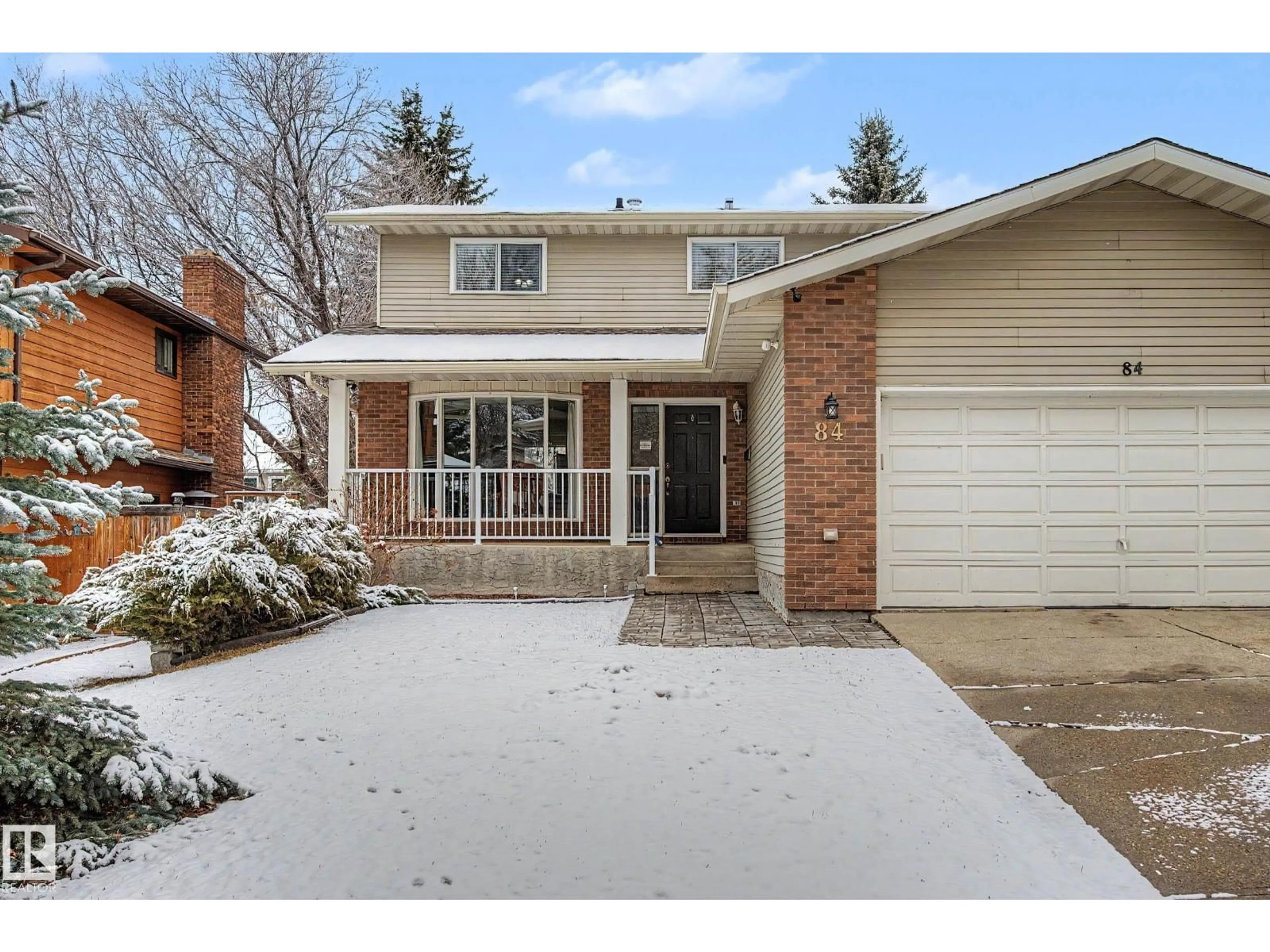Home with brick exterior material, street for 84 WOODLANDS RD, St. Albert Alberta T8N3G9