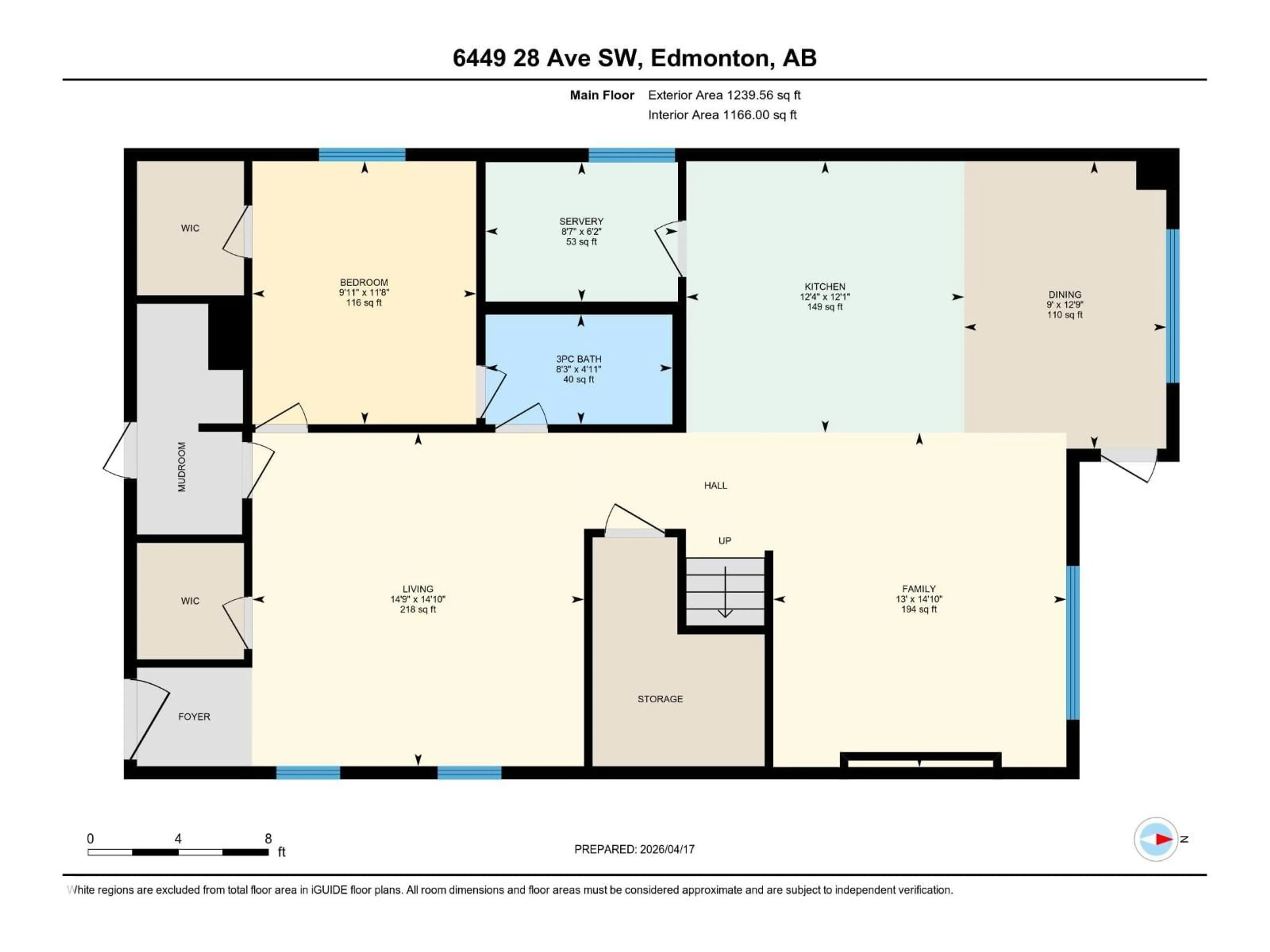 Floor plan for 6449 28 AV, Edmonton Alberta T6X3J7