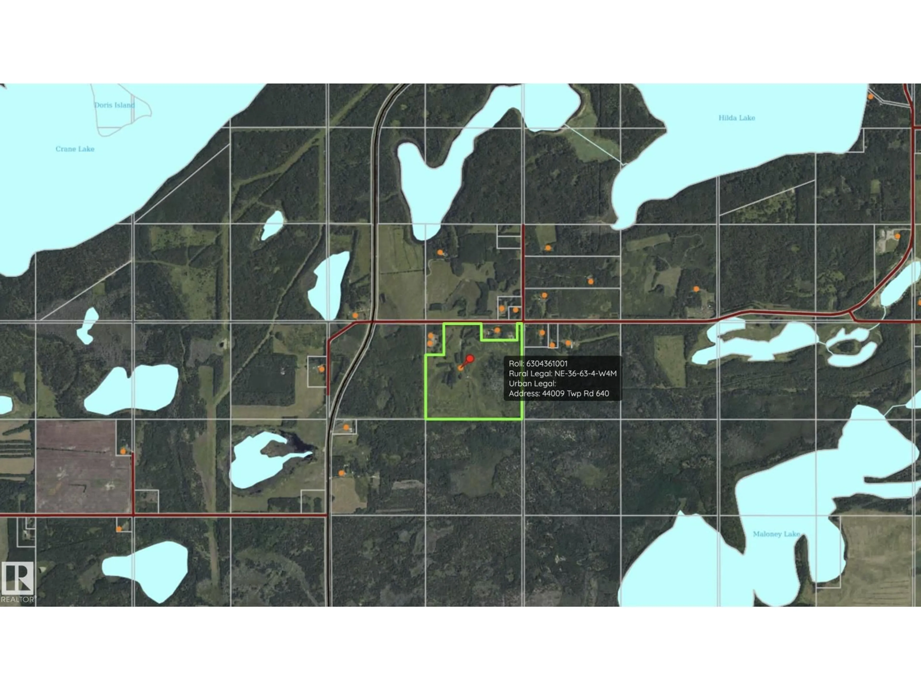 Picture of a map for 44009 TWP RD 640, Rural Bonnyville M.D. Alberta T9M1P2