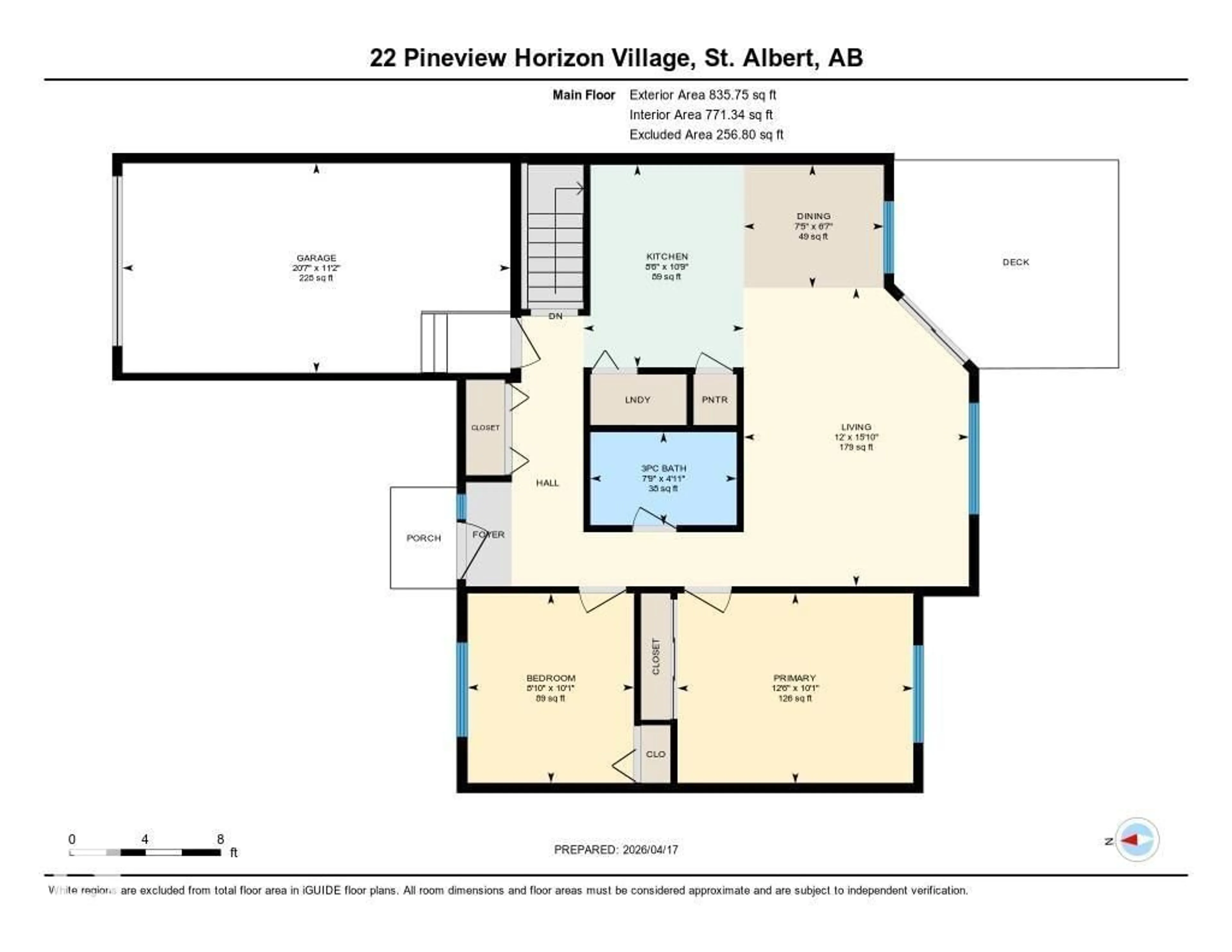 Floor plan for 22 PINEVIEW HORIZON, St. Albert Alberta T8N4R8