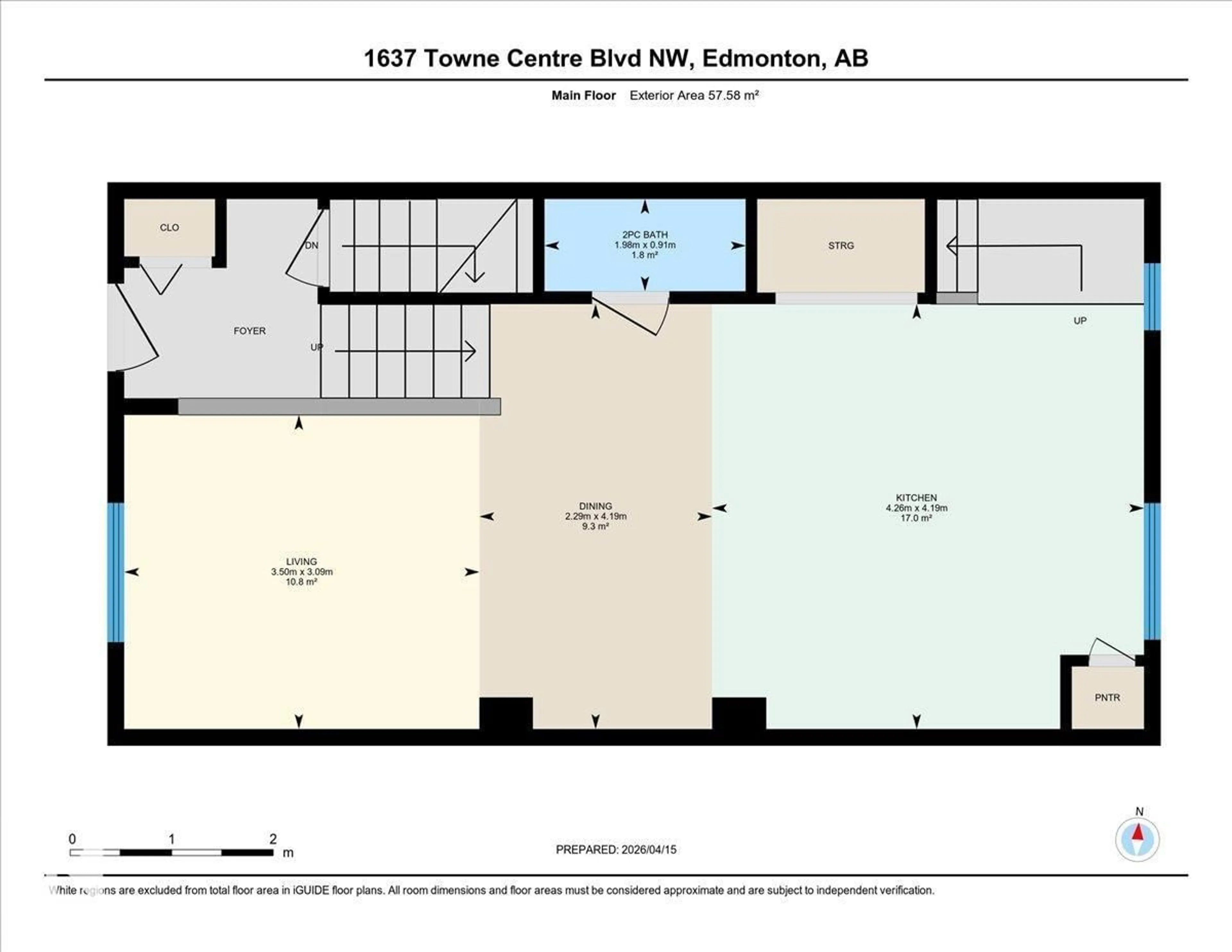 Floor plan for 1637 TOWNE CENTRE BV, Edmonton Alberta T6R0S3