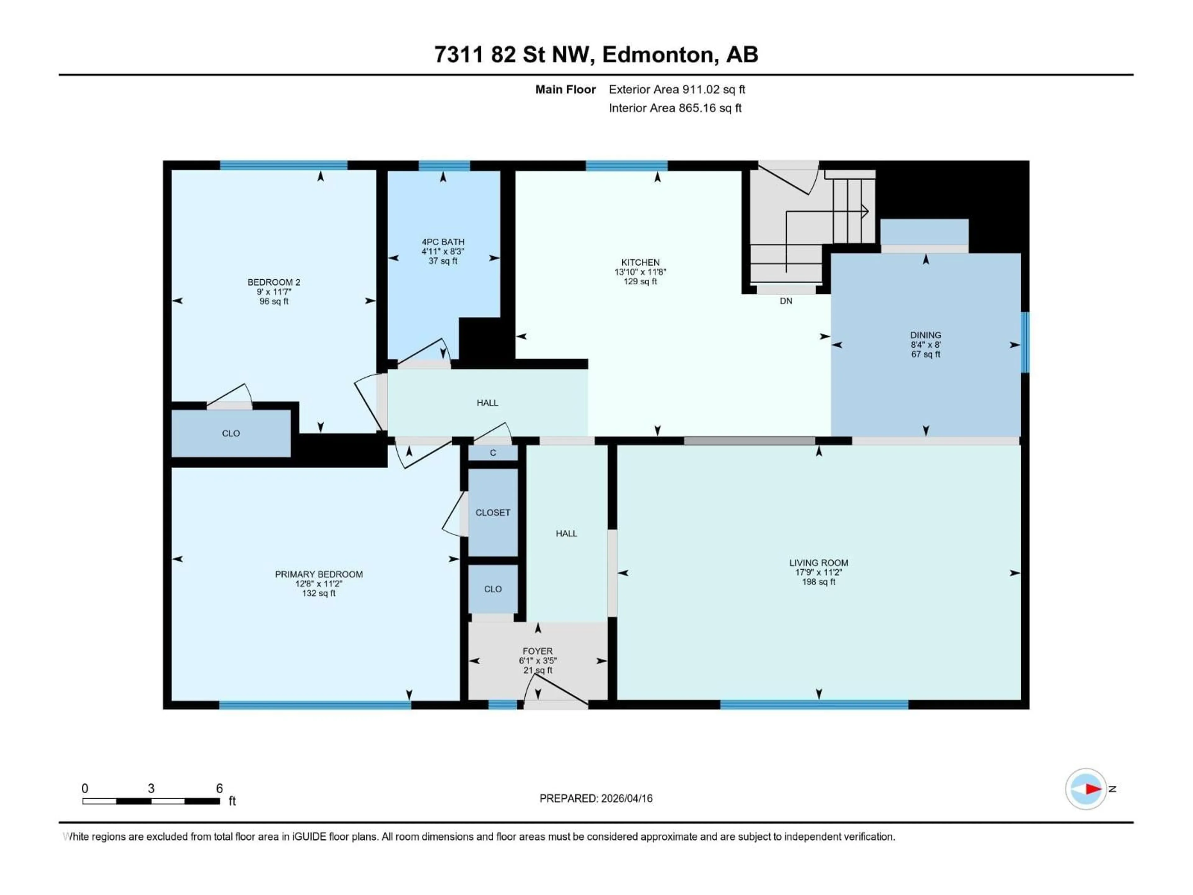 Floor plan for 7311 82 ST, Edmonton Alberta T6C2X2