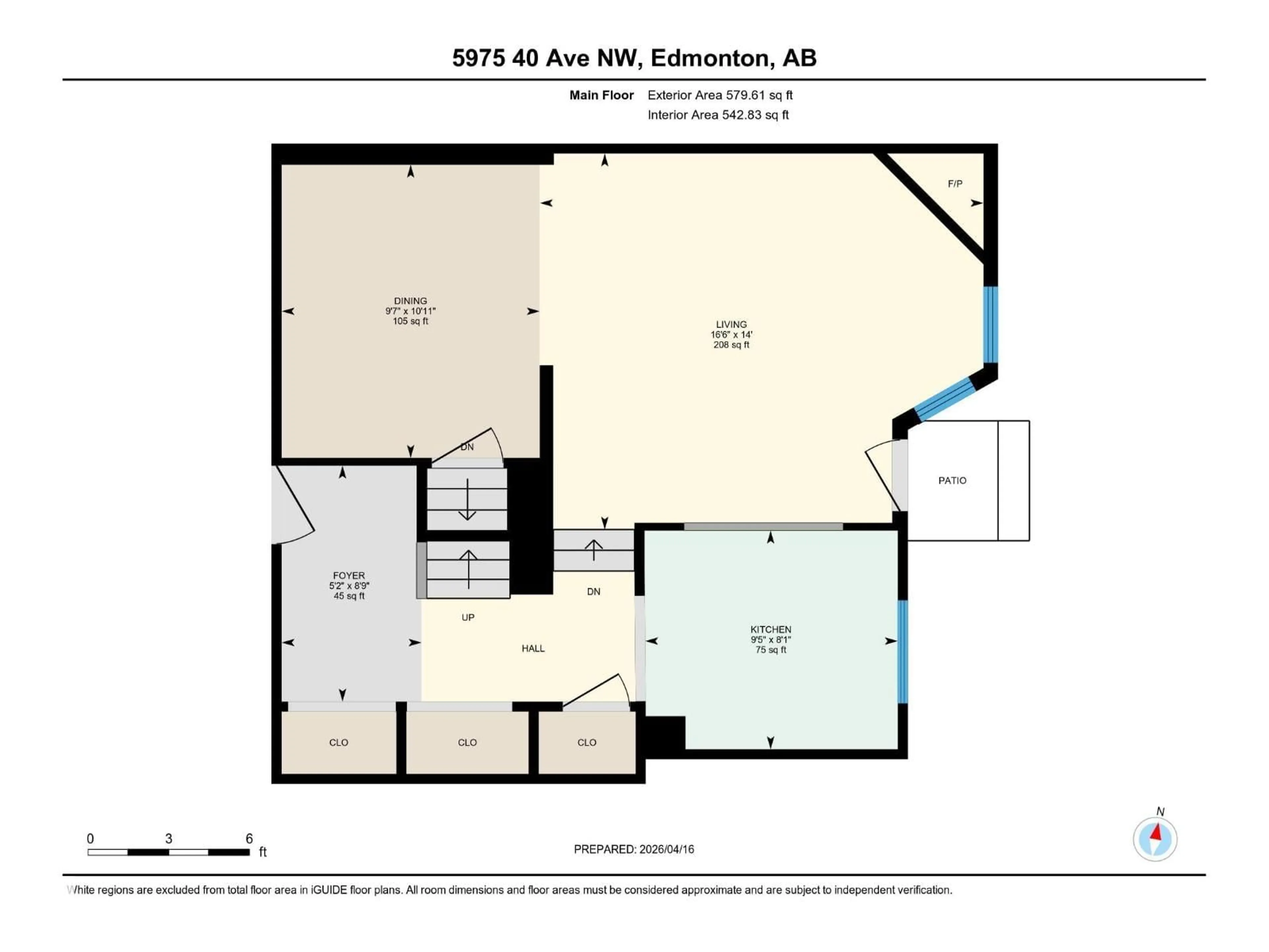 Floor plan for 5975 40 AV NW, Edmonton Alberta T6L3P6
