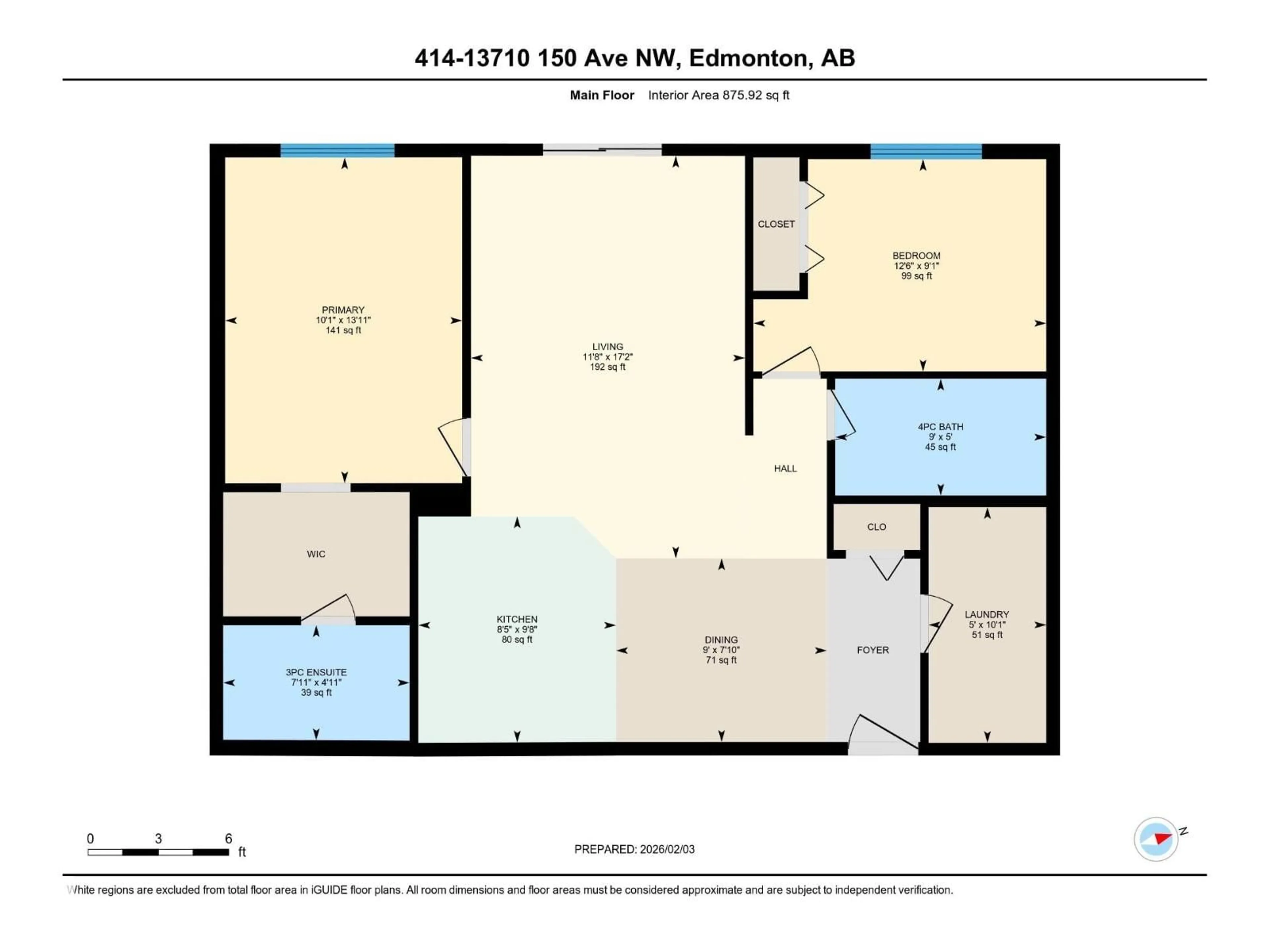 Floor plan for #414 - 13710 150 AV, Edmonton Alberta T6V0B2