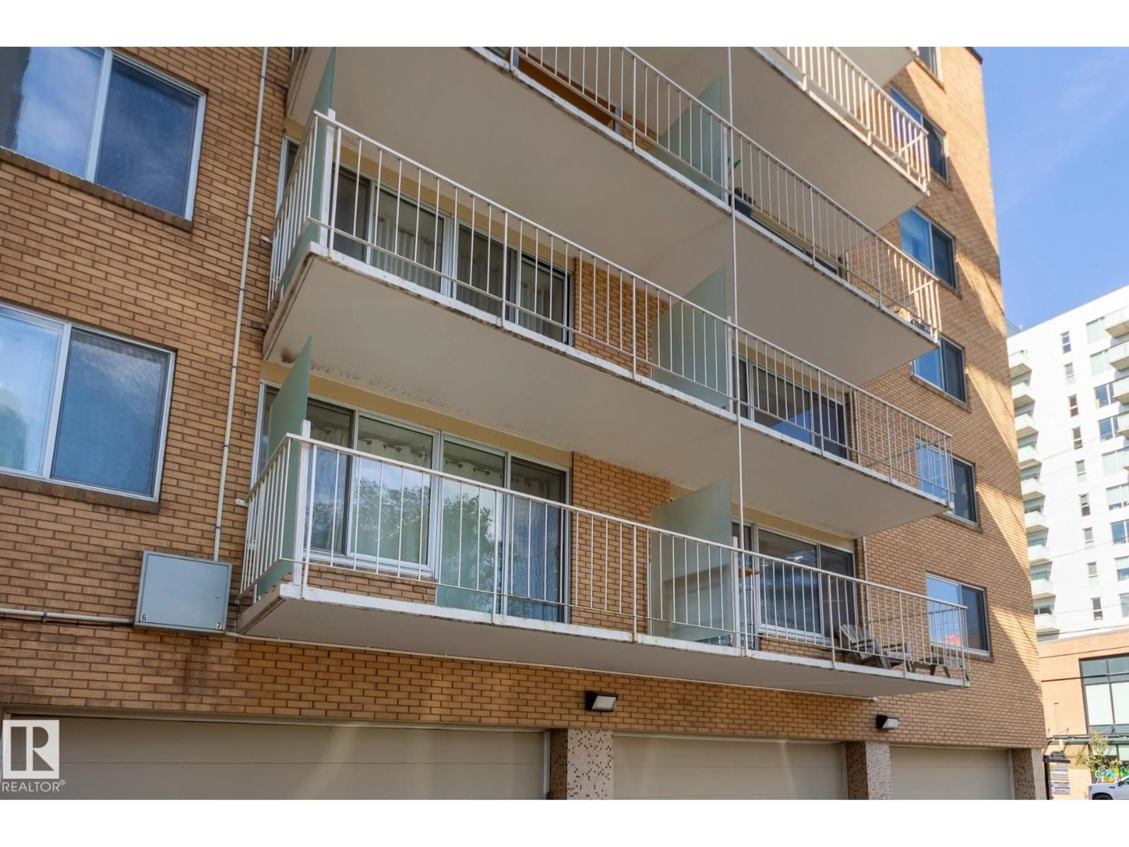 Balcony in the apartment, street for #207 - 12207 JASPER AV, Edmonton Alberta T5N3K2