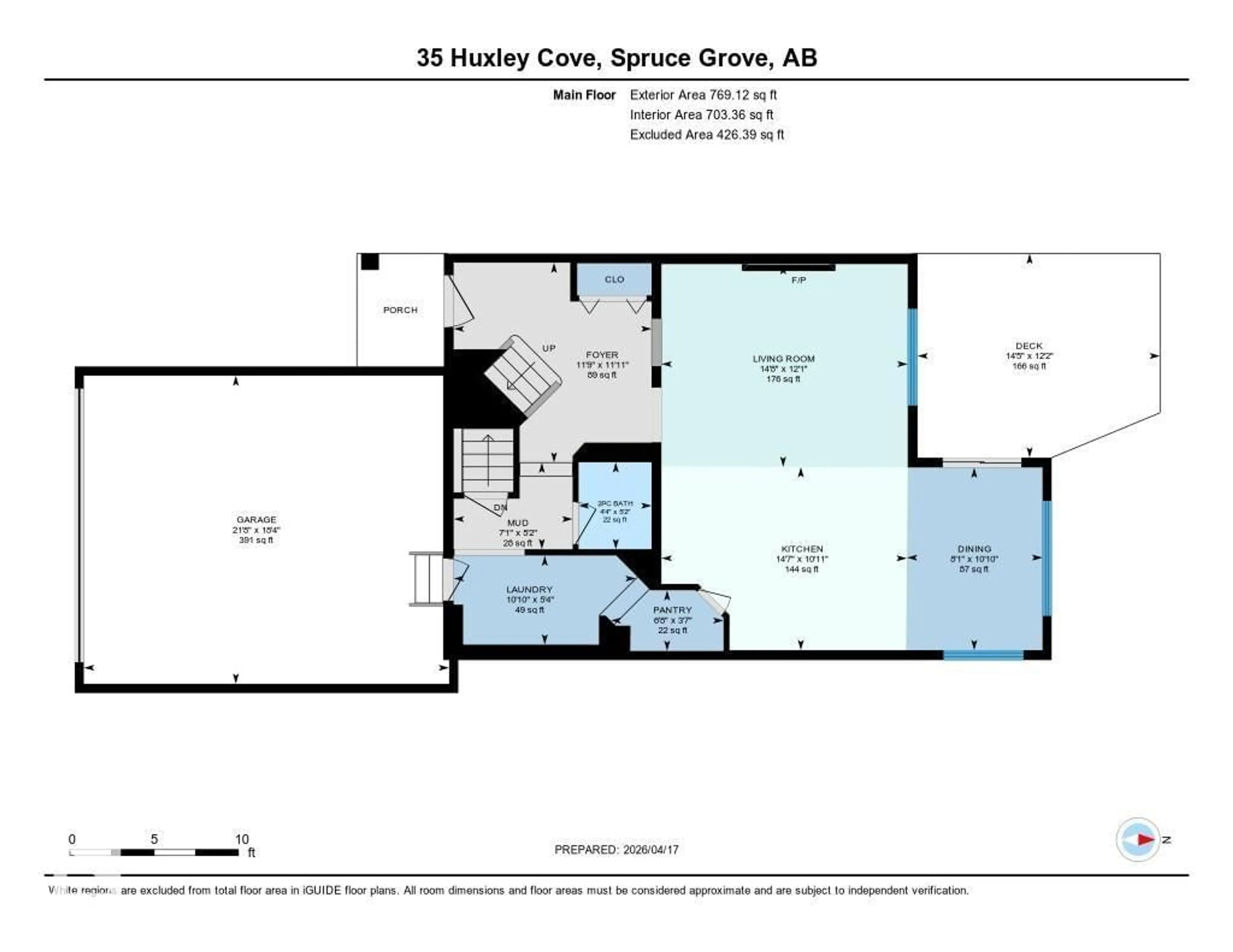 Floor plan for 35 HUXLEY CV, Spruce Grove Alberta T7X4S5