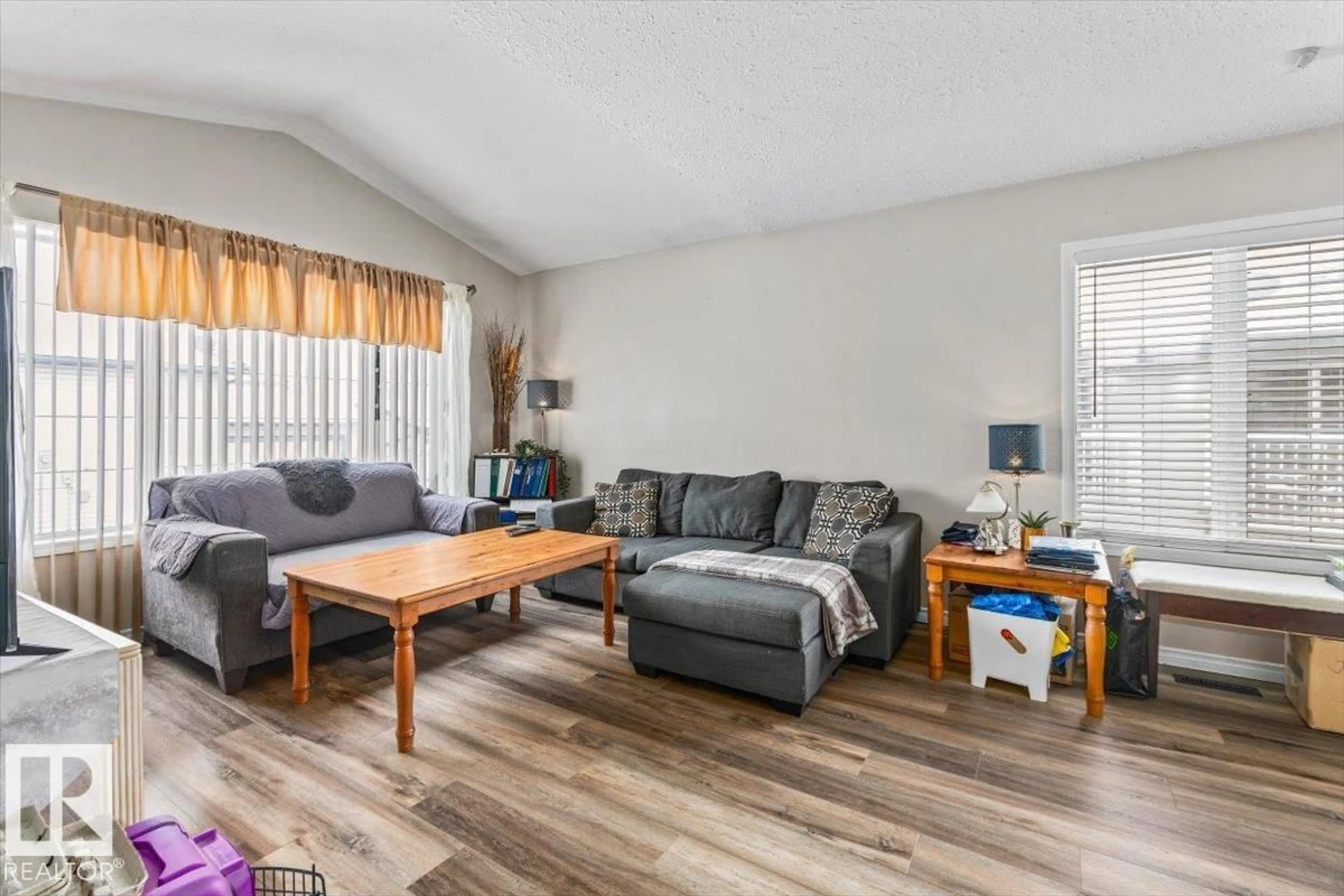 Living room with furniture, wood/laminate floor for D - 10102 103 ST, Morinville Alberta T8R1T4