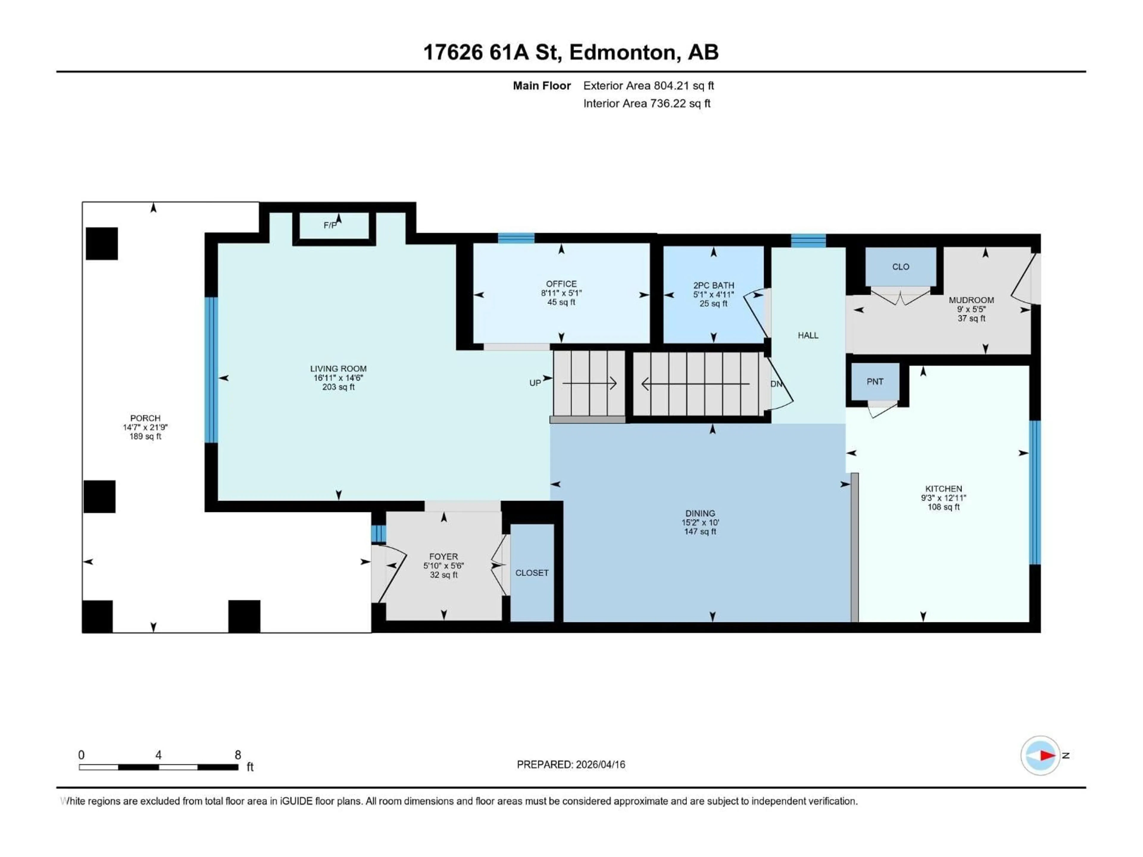 Floor plan for 17626 61A ST NW, Edmonton Alberta T5Y3N9