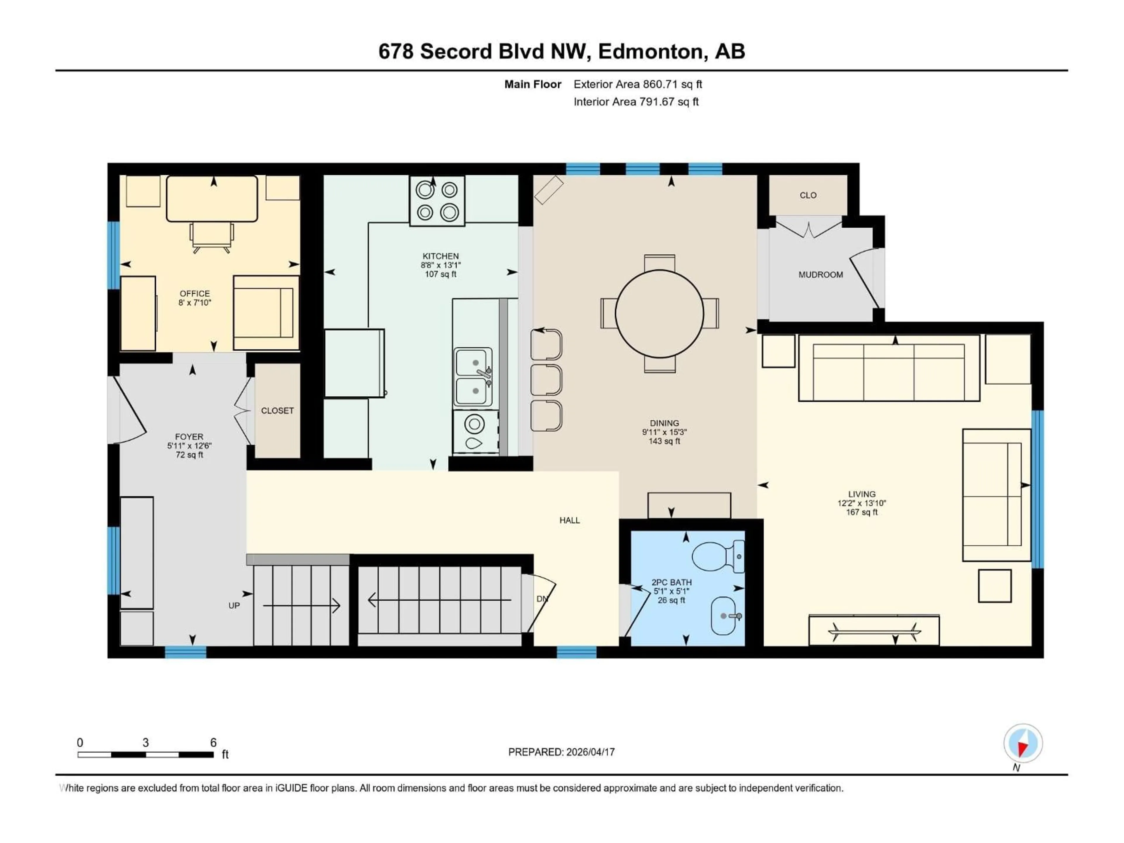 Floor plan for 678 SECORD BV, Edmonton Alberta T6T6Z6