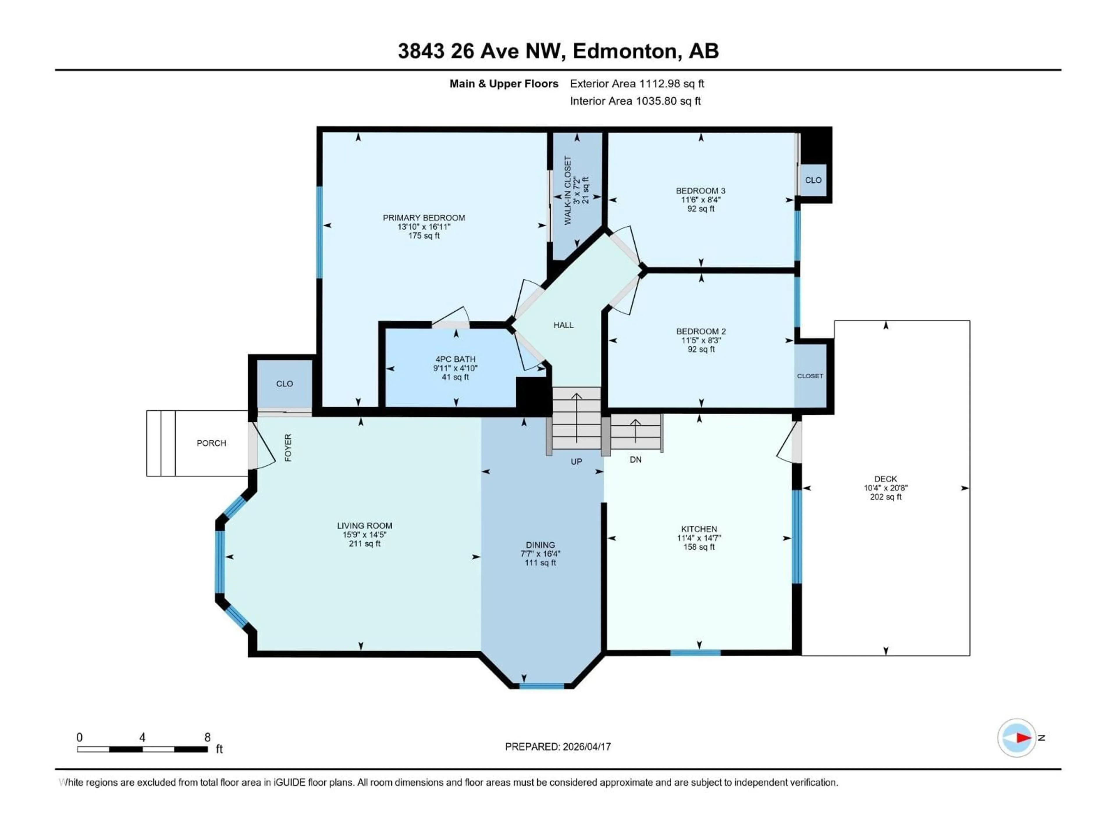 Floor plan for 3843 26 AV, Edmonton Alberta T6L4G8