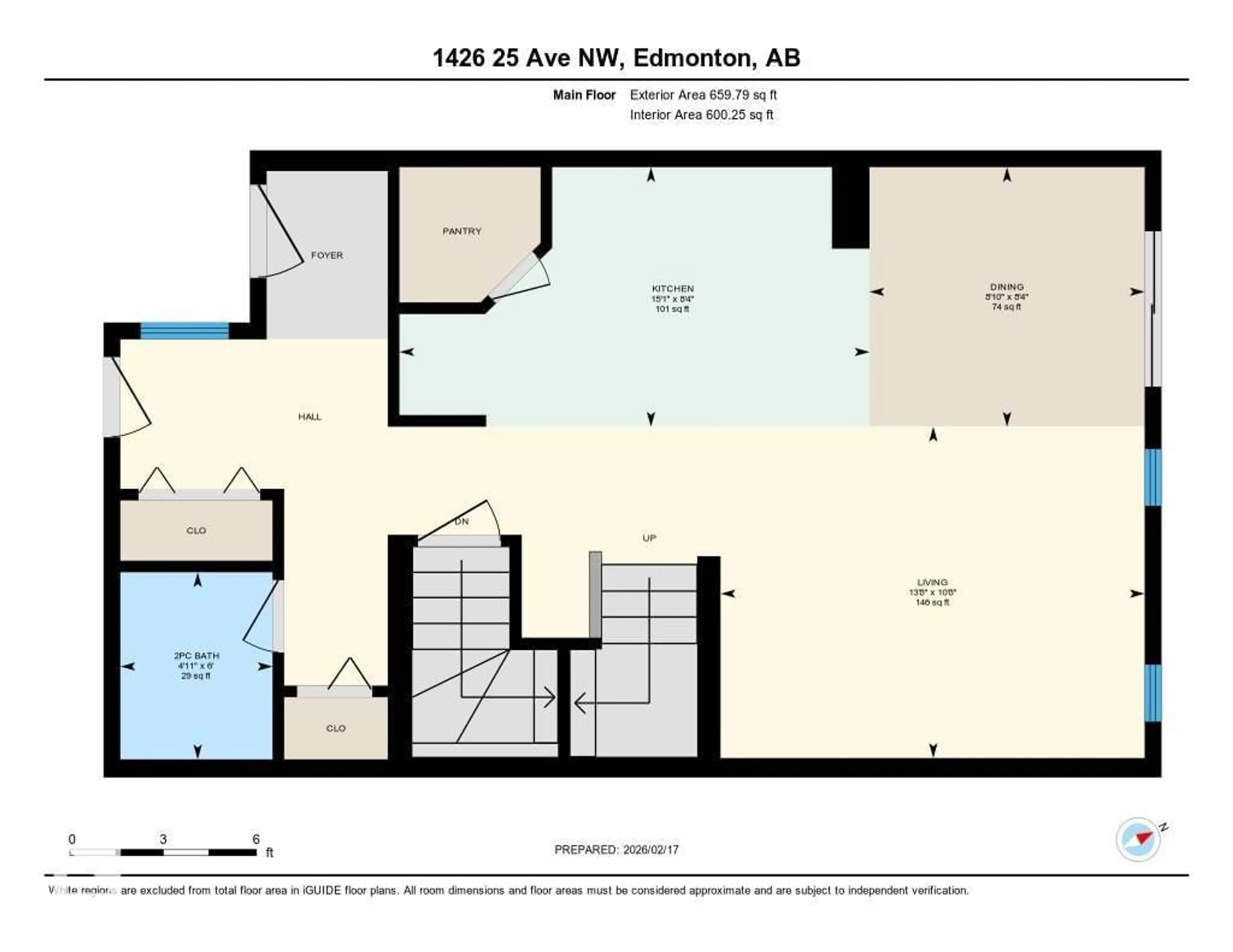 Floor plan for 1426 25 AV, Edmonton Alberta T6T2E2