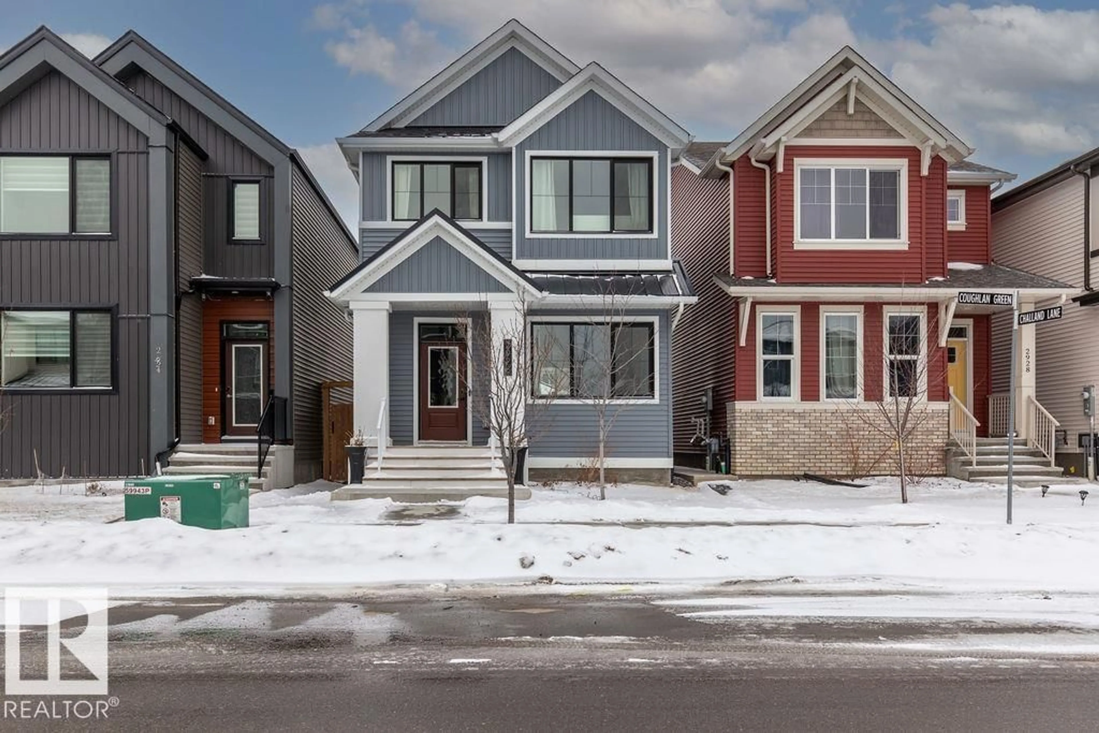Home with vinyl exterior material, street for GR SW - 2926 COUGHLAN GREEN, Edmonton Alberta T6W3X6