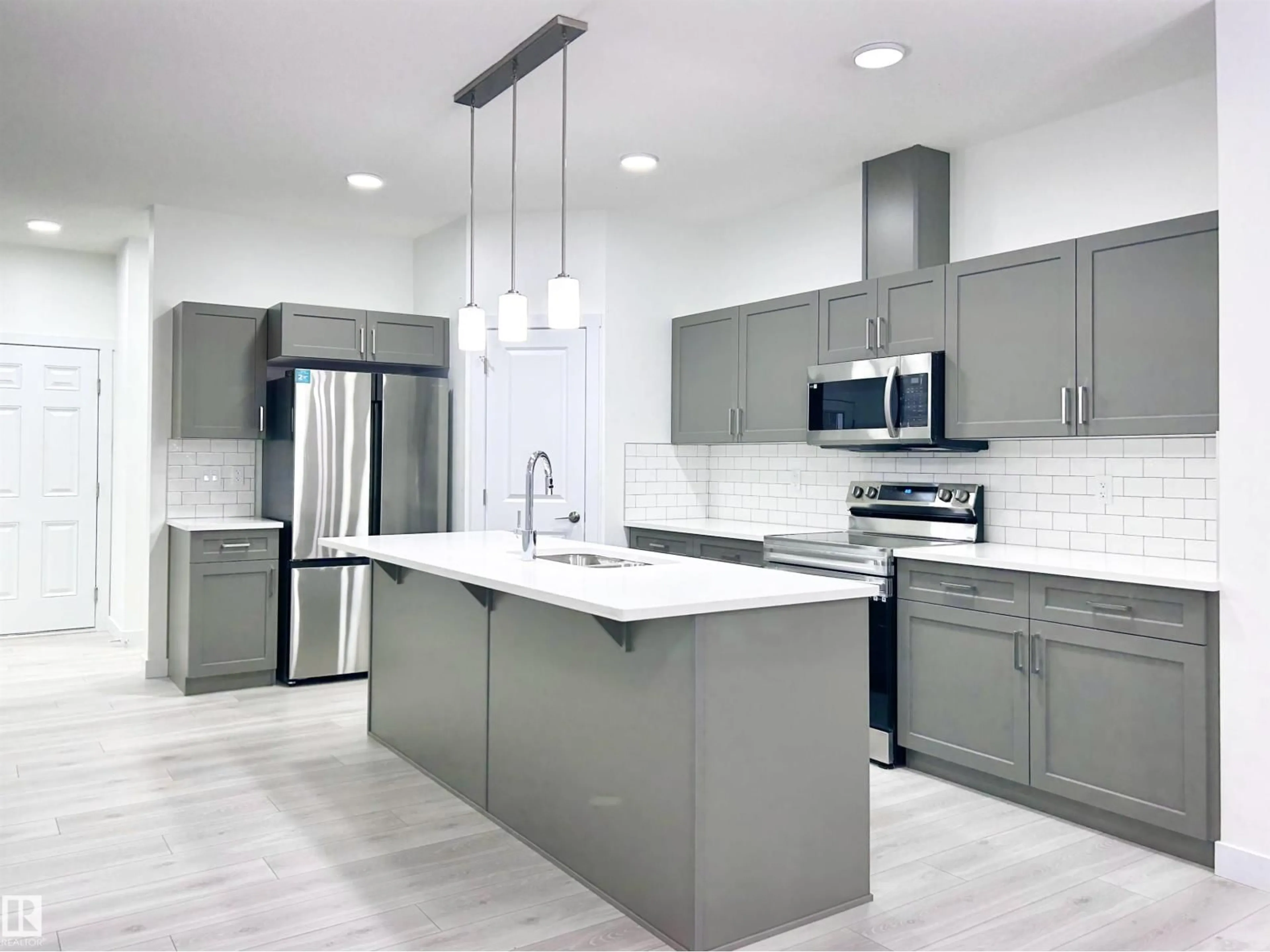 Contemporary kitchen, ceramic/tile floor for 19704 29 AV, Edmonton Alberta T6M1M2