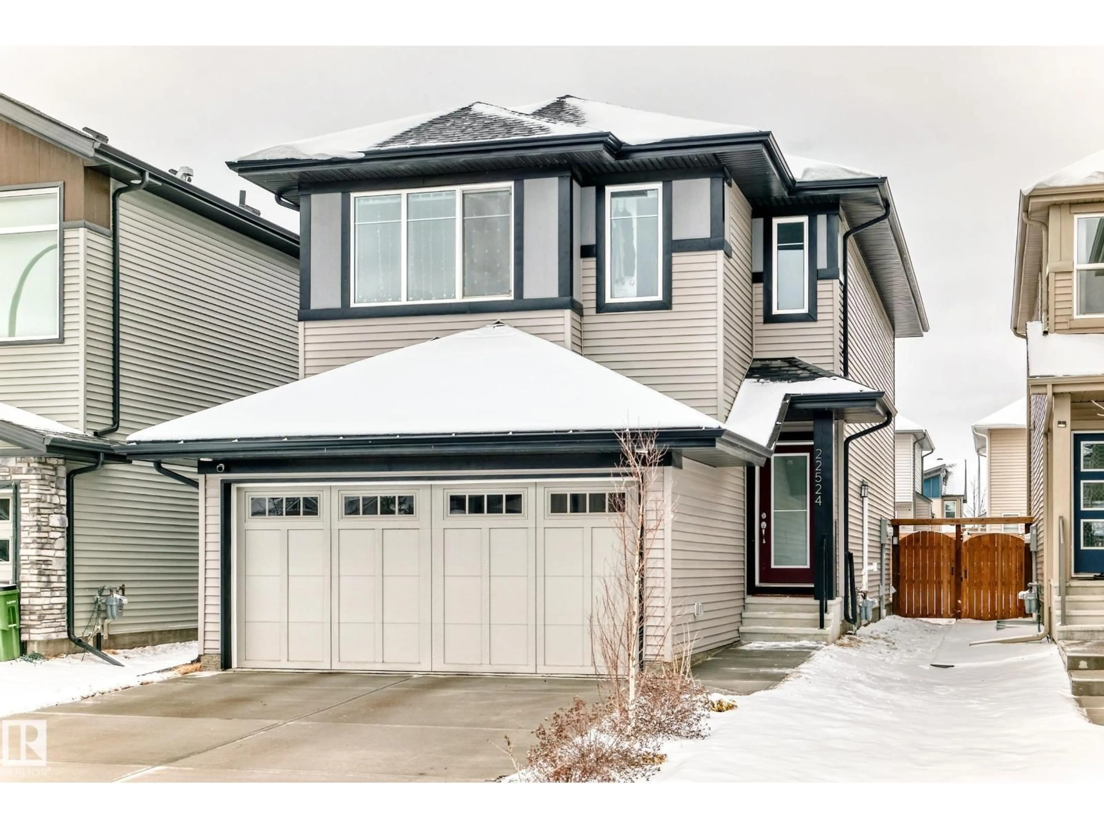 Home with vinyl exterior material, street for 22524 99 AV, Edmonton Alberta T5T7R7