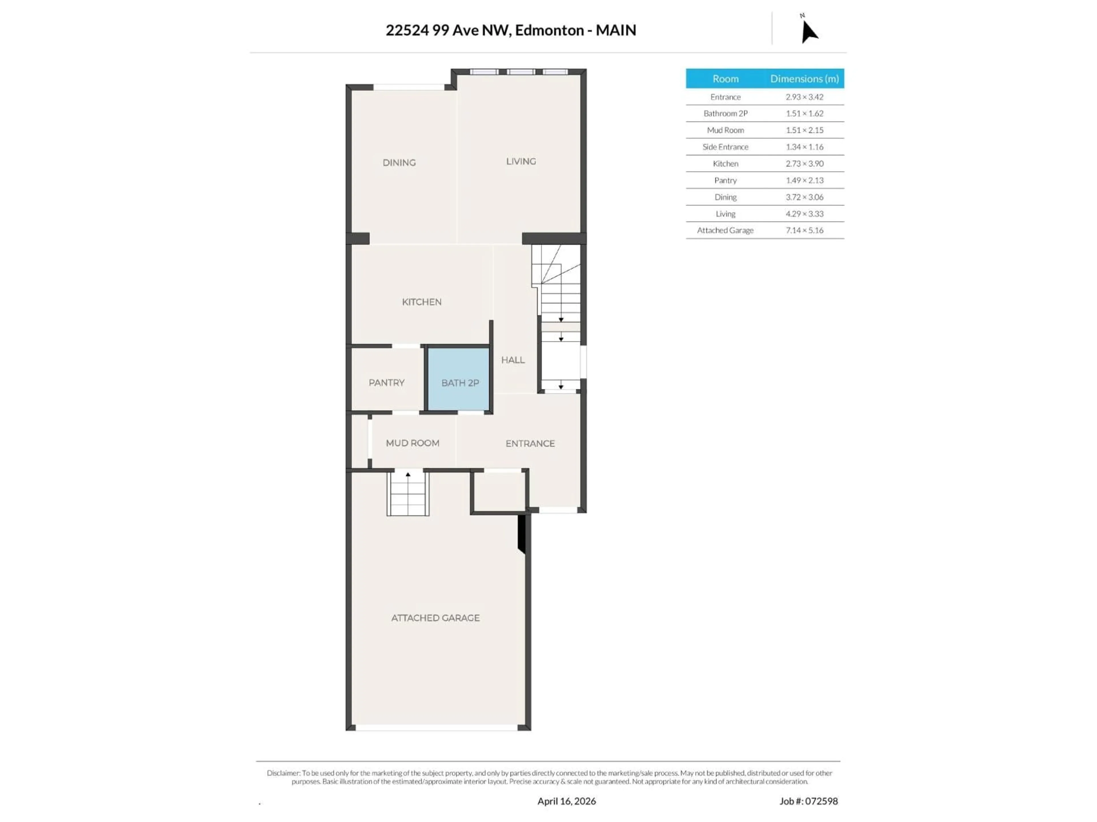 Floor plan for 22524 99 AV, Edmonton Alberta T5T7R7