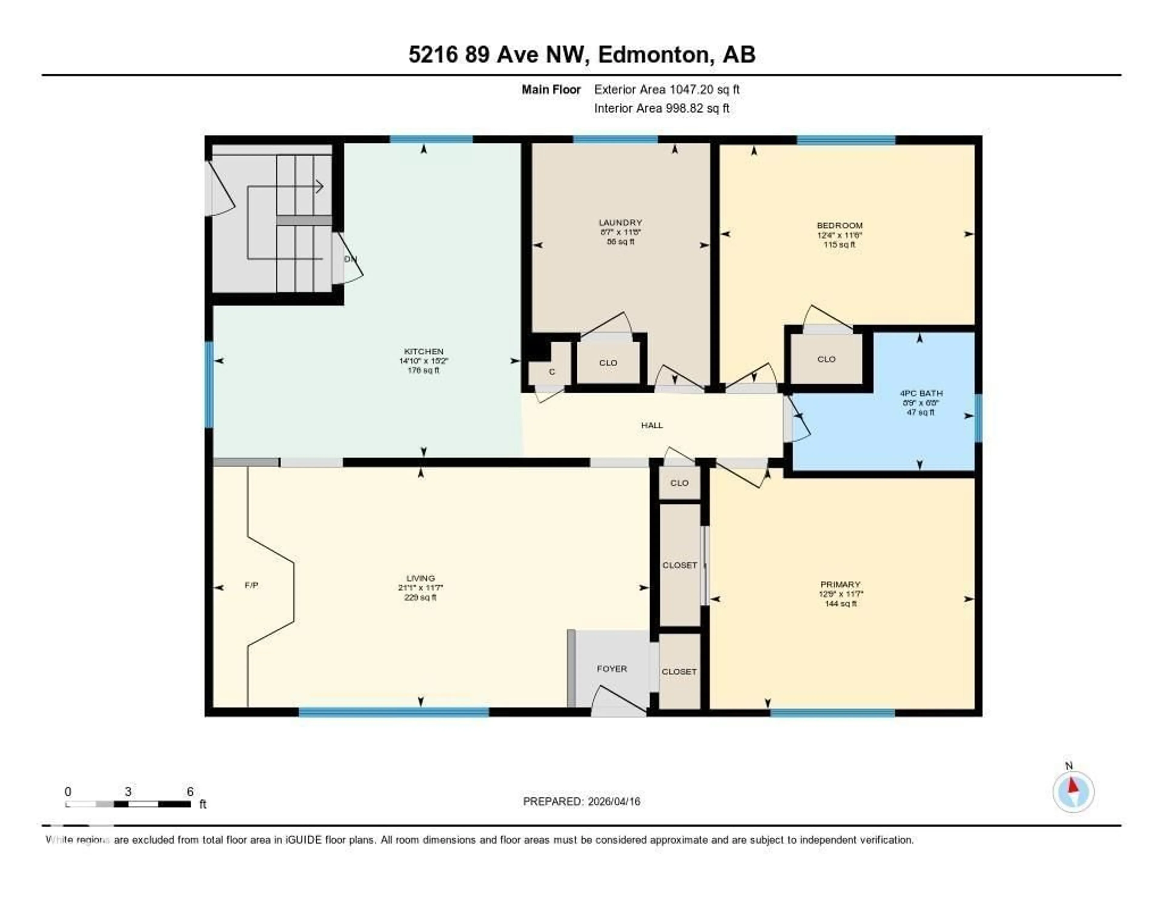 Floor plan for 5216 89 AV, Edmonton Alberta T6B0M5
