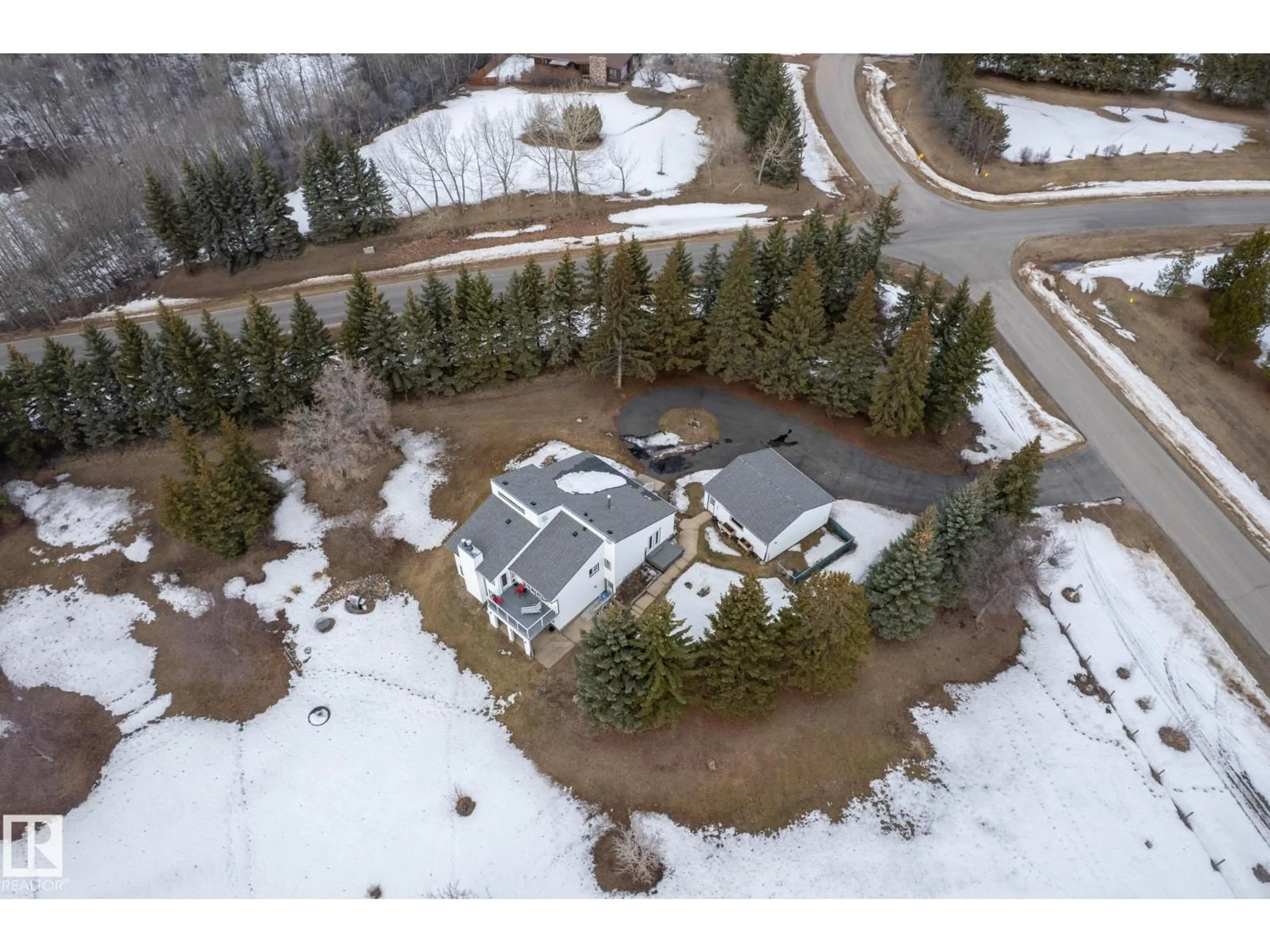 A pic from outside/outdoor area/front of a property/back of a property/a pic from drone, street for #5 - 23516 TOWNSHIP ROAD 560, Rural Sturgeon County Alberta T0A0K4