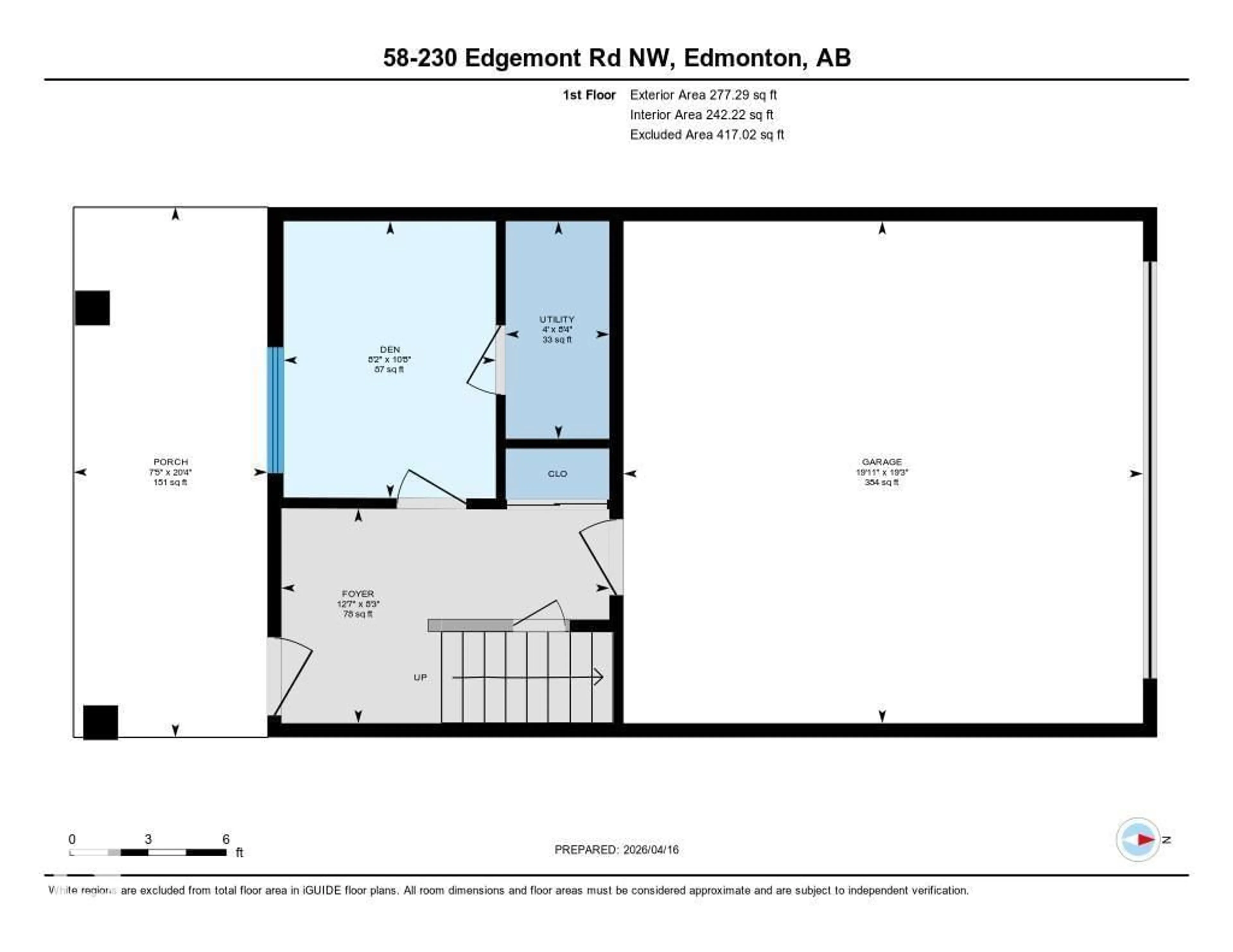 Floor plan for 230 - 58 EDGEMONT RD, Edmonton Alberta T6M0Y8